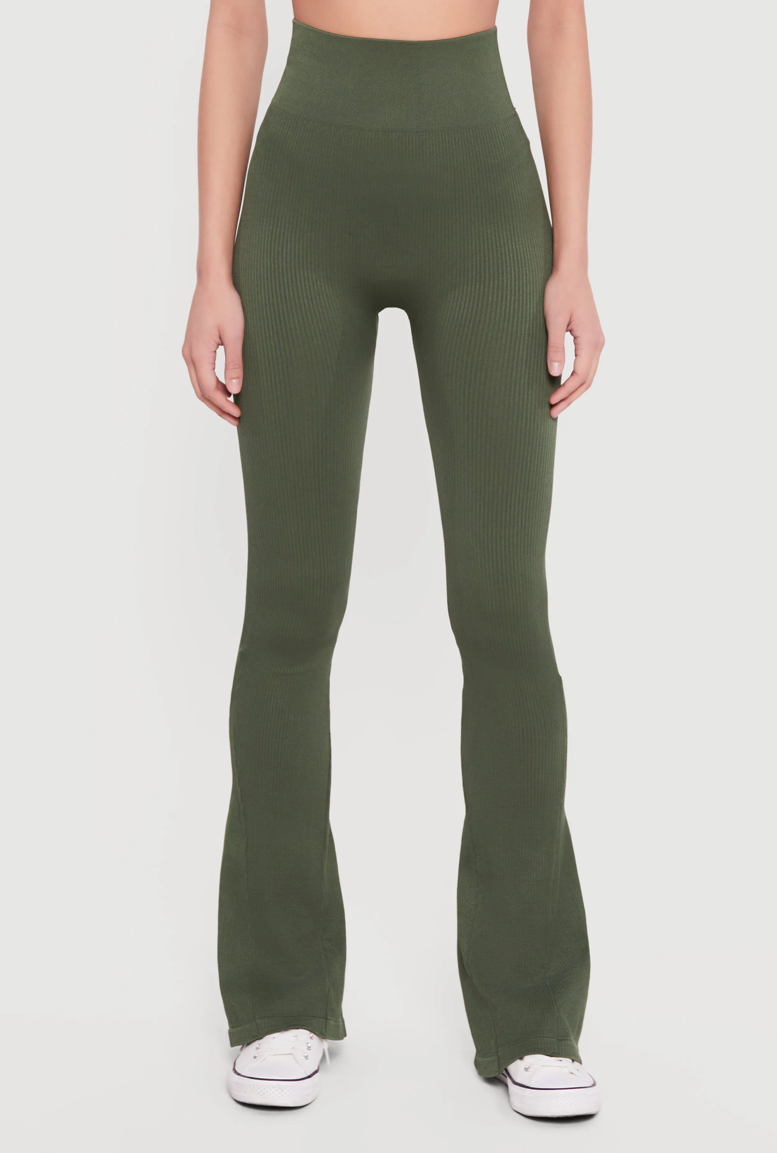 Seamless Ribbed High Waisted Flare Pants sold by Rainbow product image thumbnail 3
