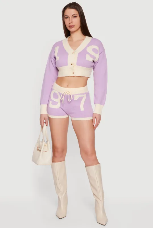 97 Graphic Contrast Trim Shorts made by Daisy