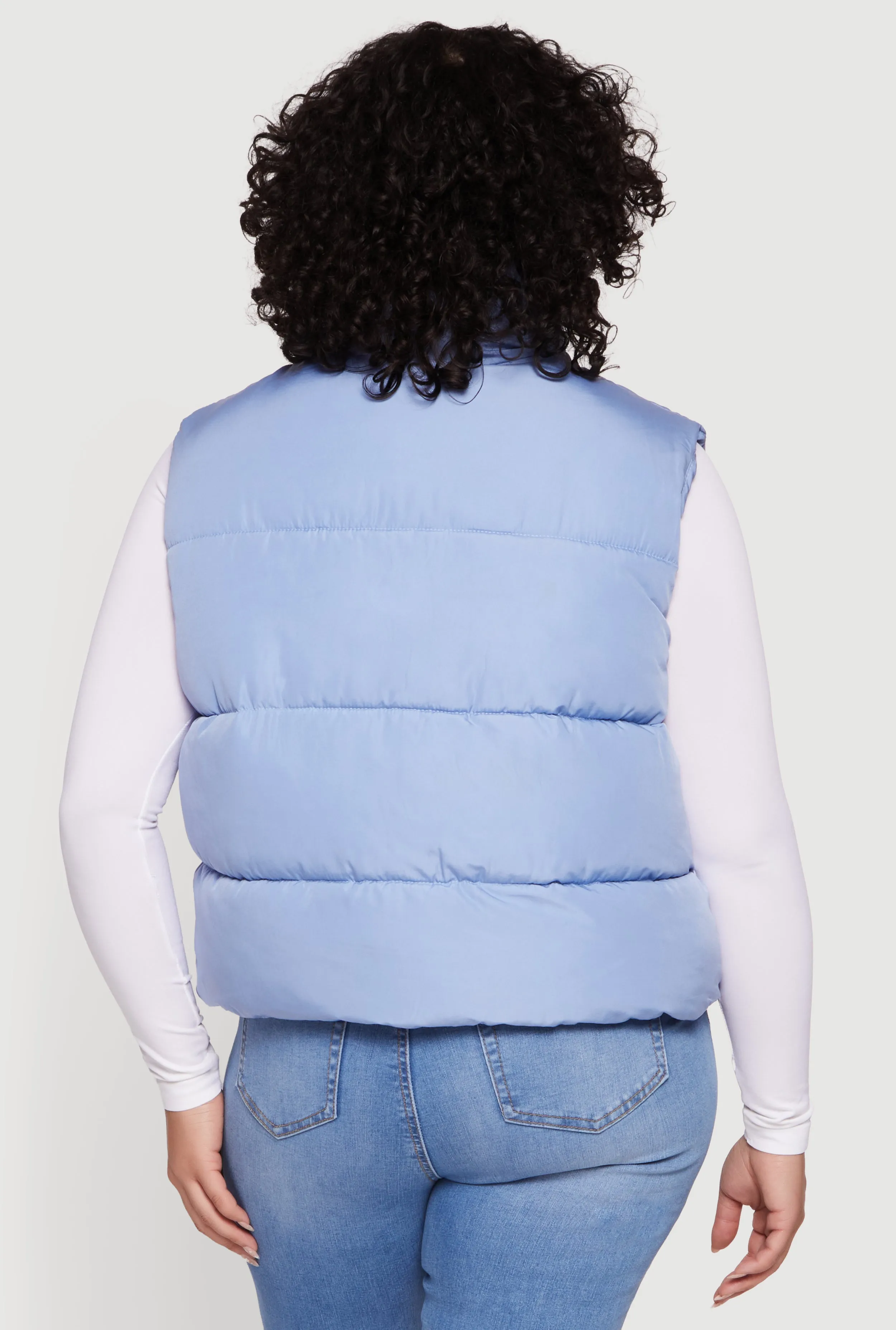 Plus Size Drawstring Hem Zip Front Puffer Vest sold by Rainbow product image thumbnail 5