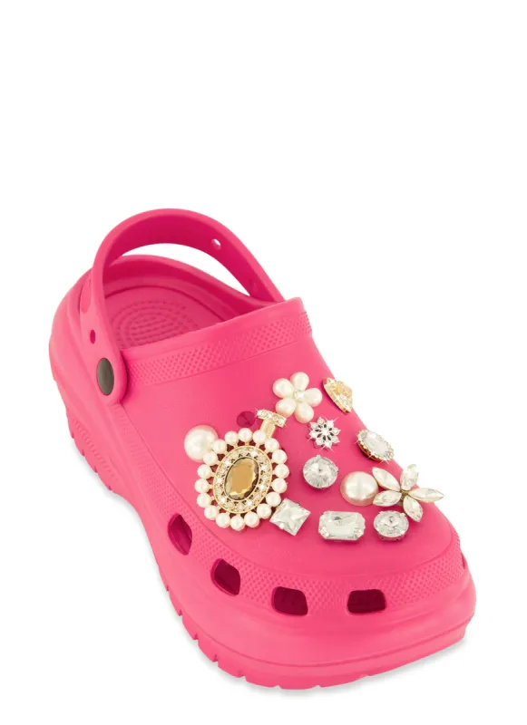 Rhinestone Charm Platform Slingback Clogs sold by Rainbow