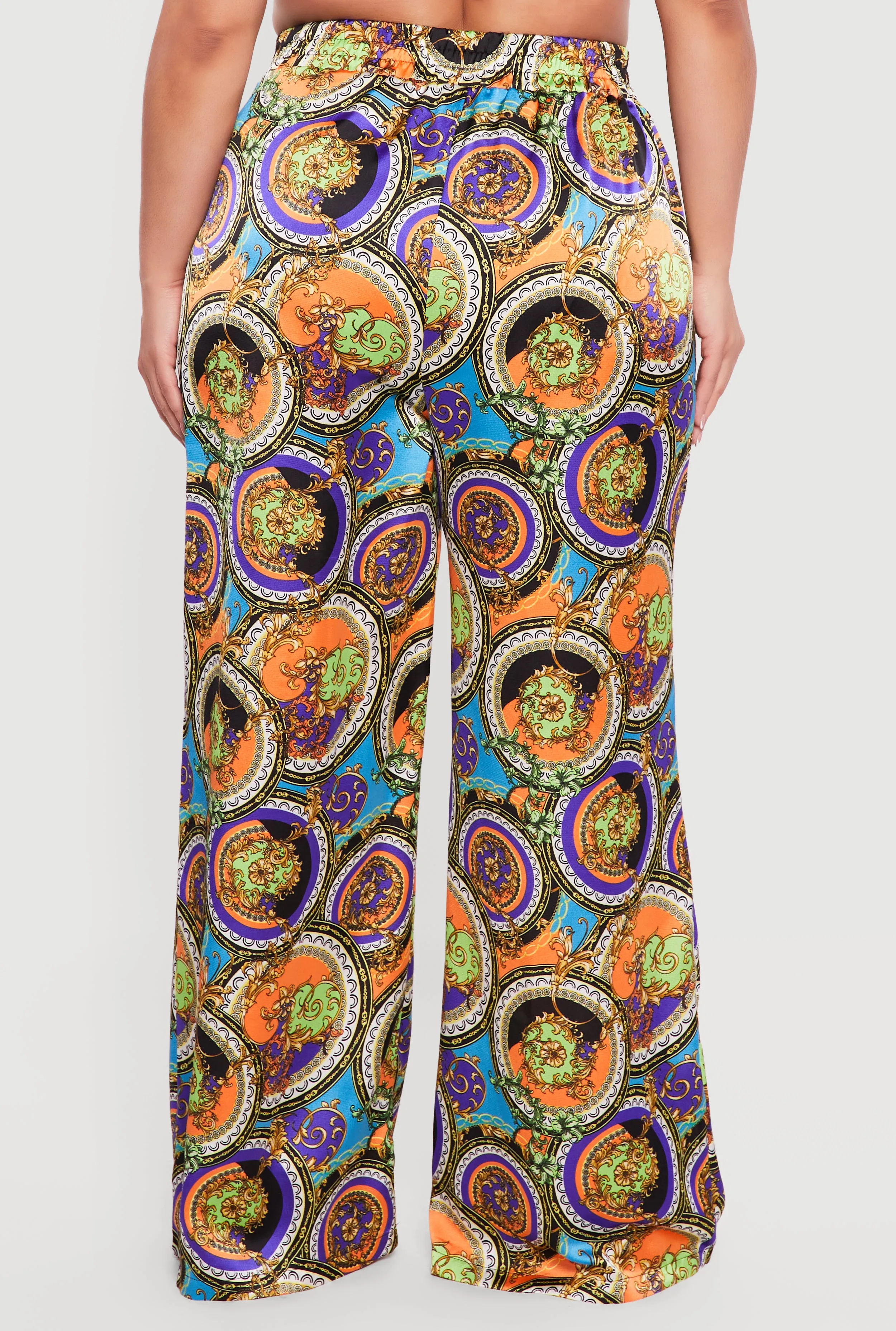 Plus Size Satin High Waisted Wide Leg Pants sold by Rainbow product image thumbnail 5