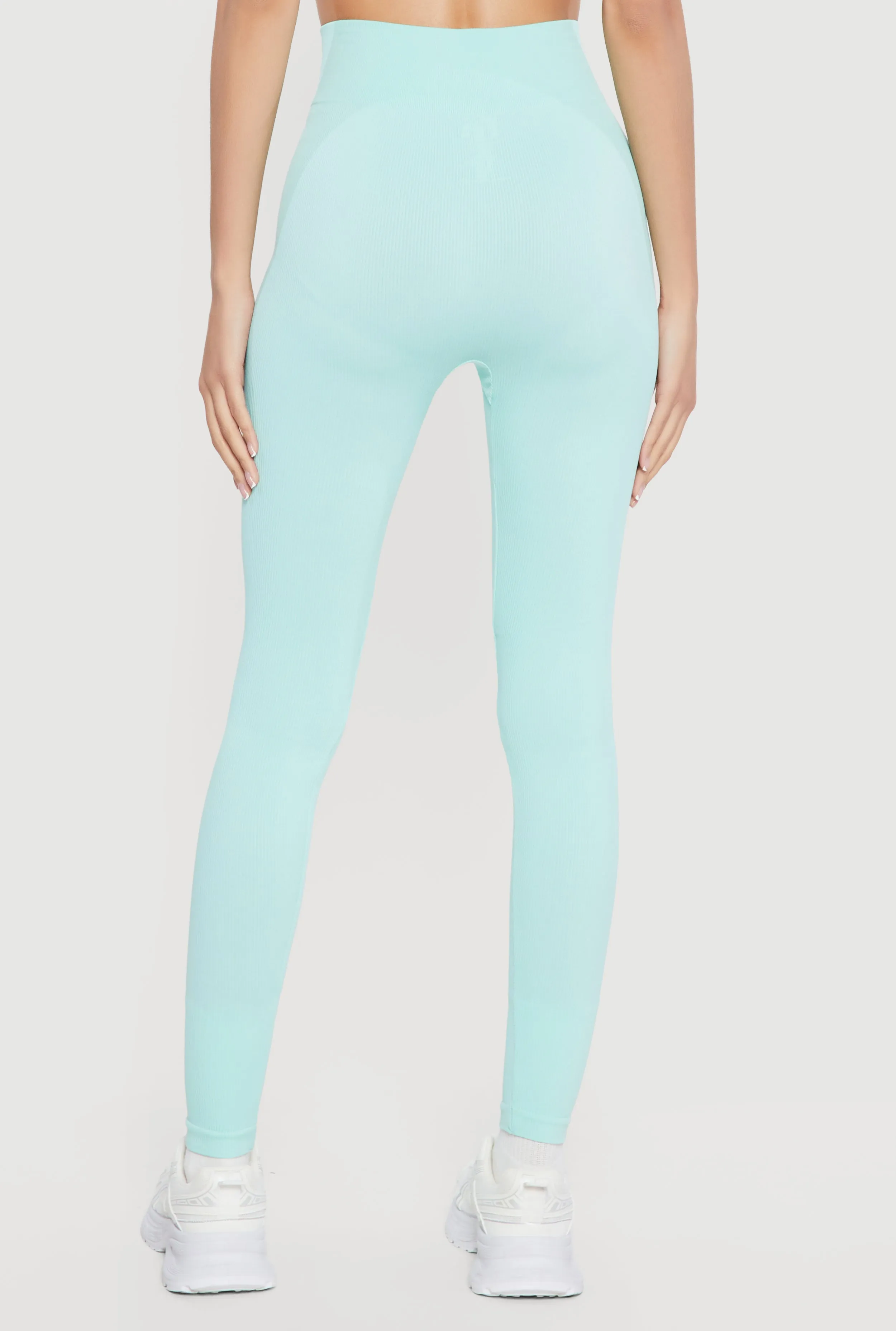 High Waisted Seamless Compression Rib Leggings sold by Rainbow product image thumbnail 5