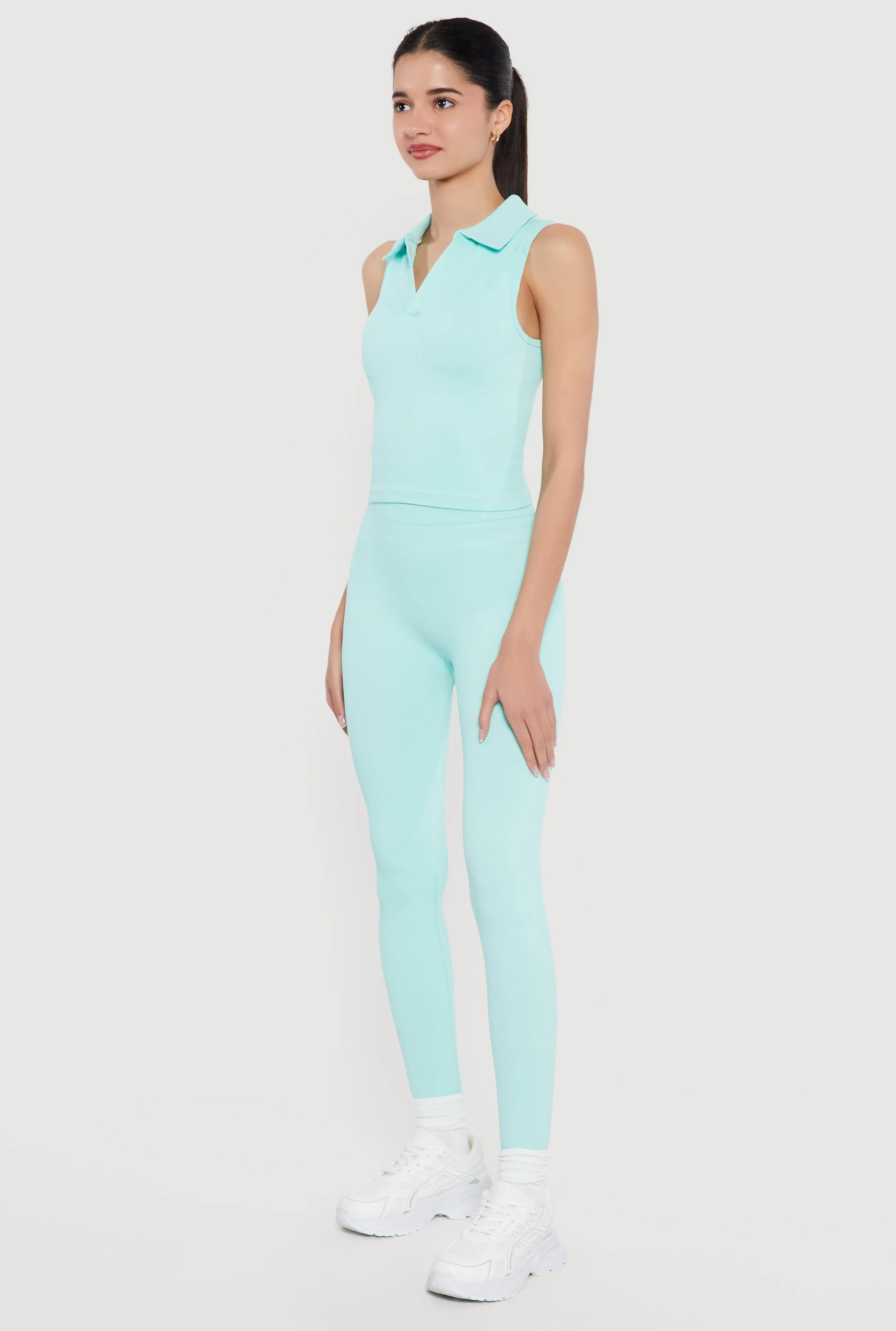 High Waisted Seamless Compression Rib Leggings sold by Rainbow product image thumbnail 2