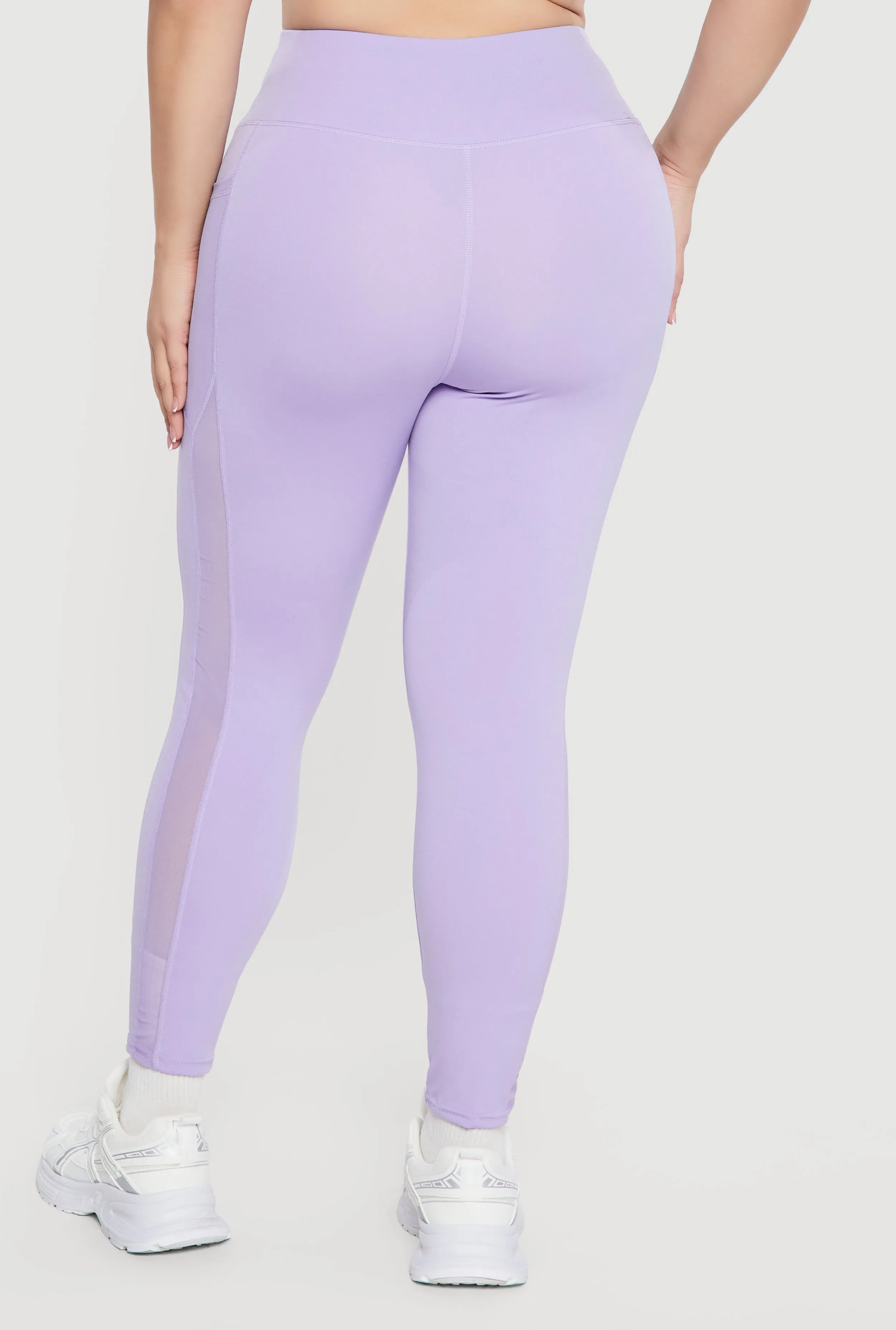 Plus Size Mesh Detail Cell Phone Pocket Leggings sold by Rainbow product image thumbnail 5