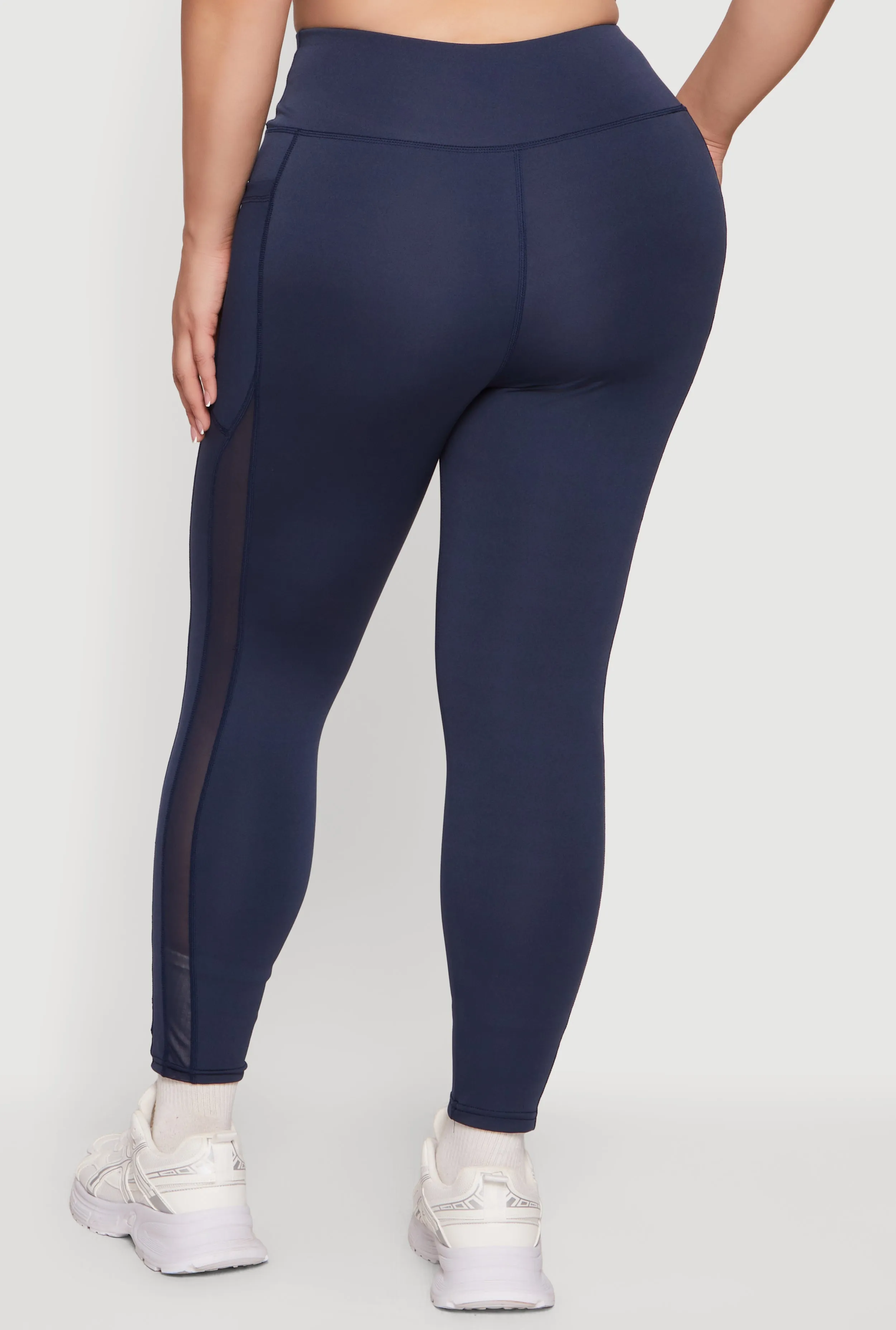 Plus Size Mesh Detail Cell Phone Pocket Leggings sold by Rainbow product image thumbnail 5