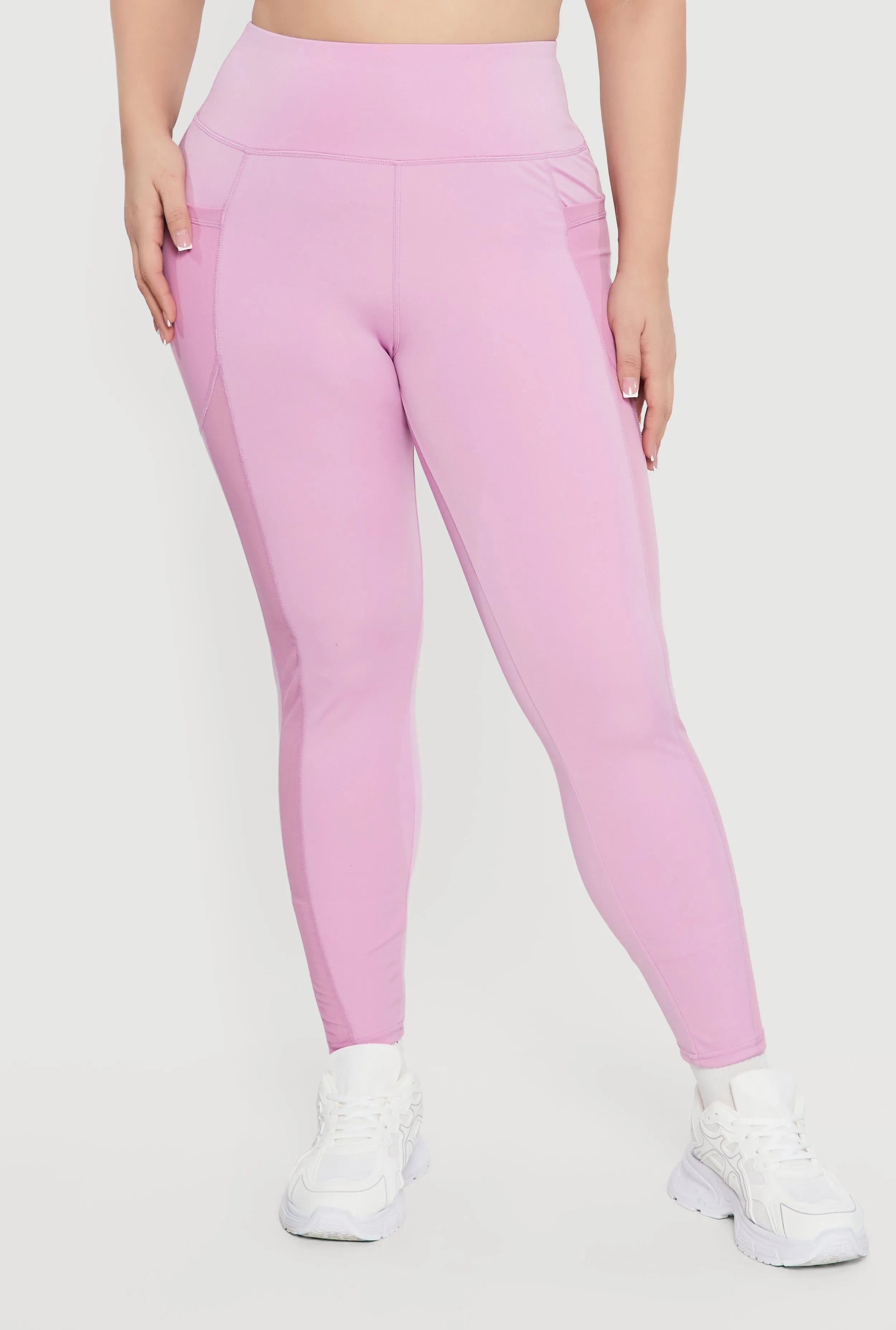 Plus Size Mesh Detail Cell Phone Pocket Leggings sold by Rainbow product image thumbnail 3