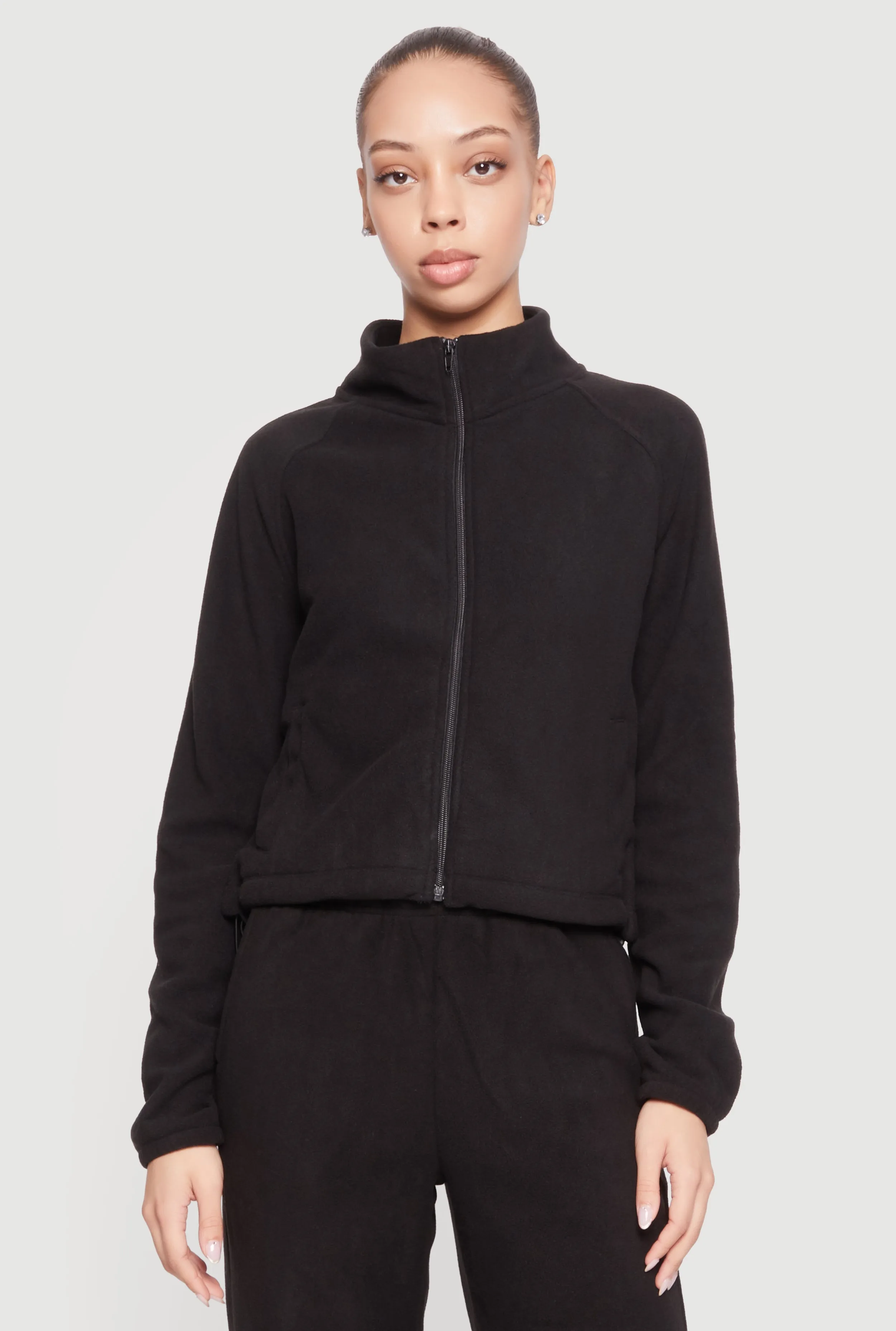 Raglan Sleeve Zip Front Mock Neck Track Jacket sold by Rainbow