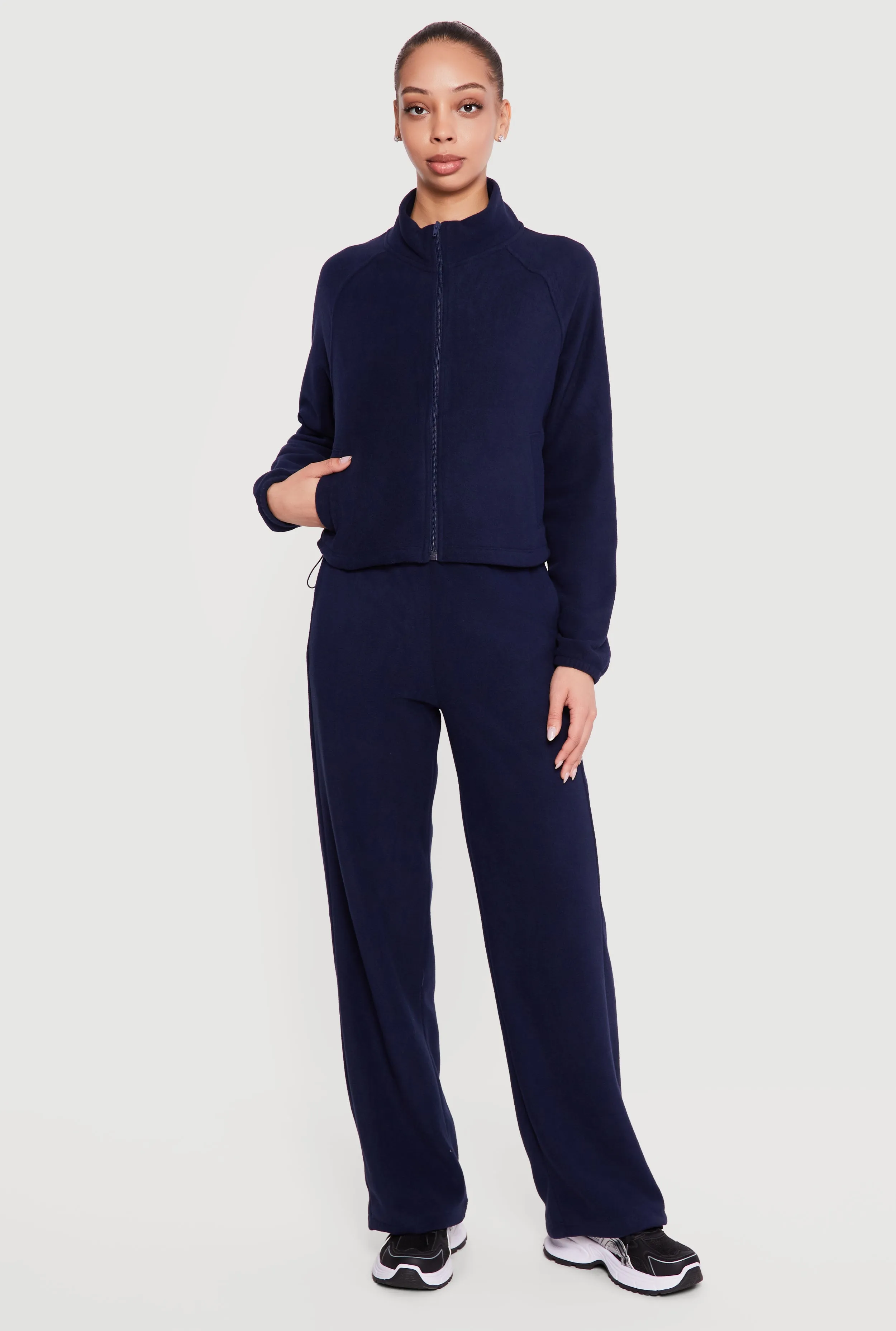 Raglan Sleeve Zip Front Mock Neck Track Jacket sold by Rainbow product image thumbnail 2