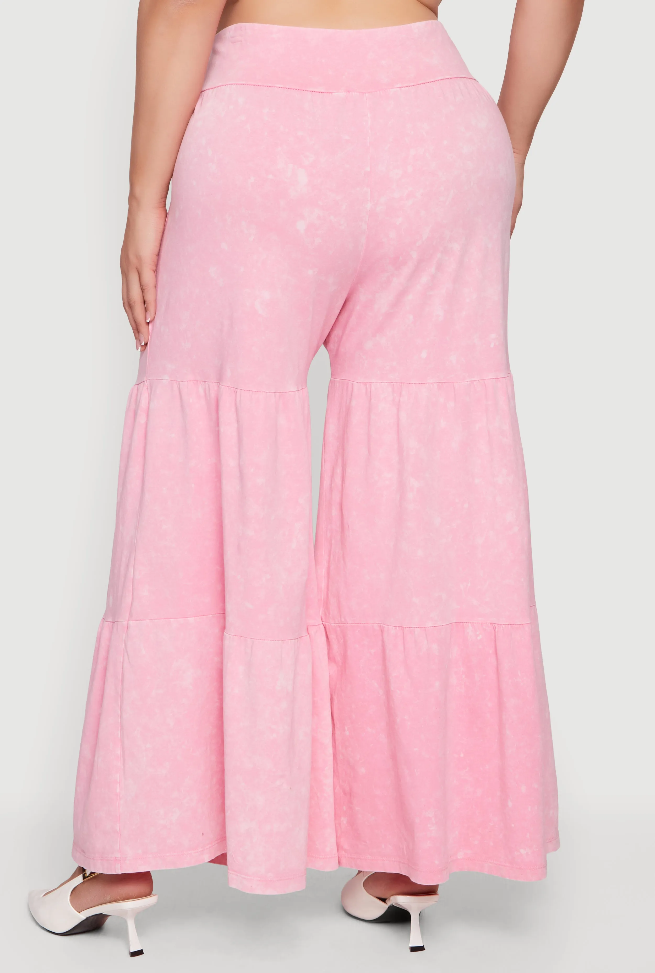 Plus Size Acid Wash Tiered Palazzo Pants sold by Rainbow product image thumbnail 5