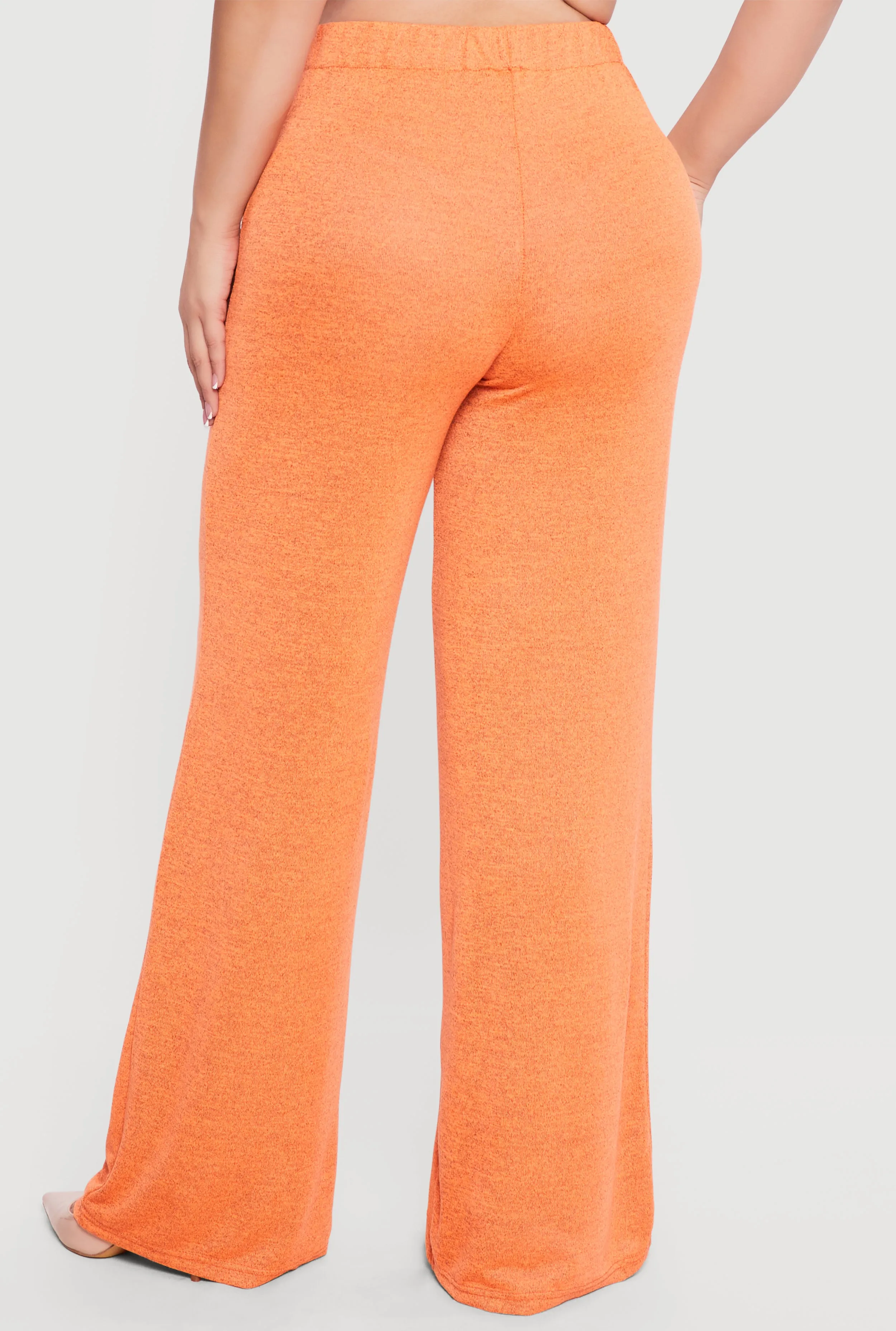 Plus Size High Waisted Wide Leg Brushed Knit Pants sold by Rainbow product image thumbnail 5