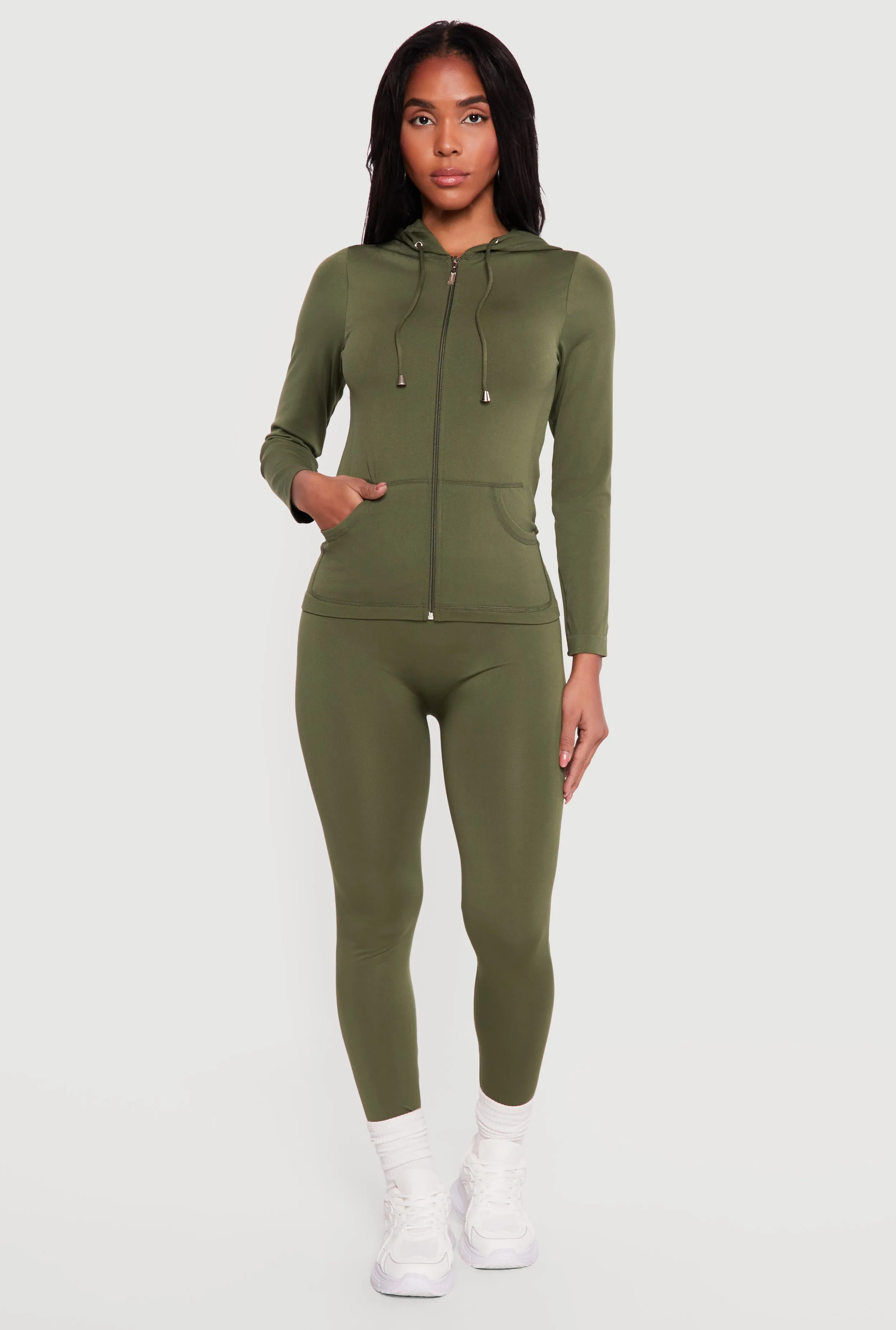 Drawstring Hooded Zip Front Track Jacket sold by Rainbow product image thumbnail 2