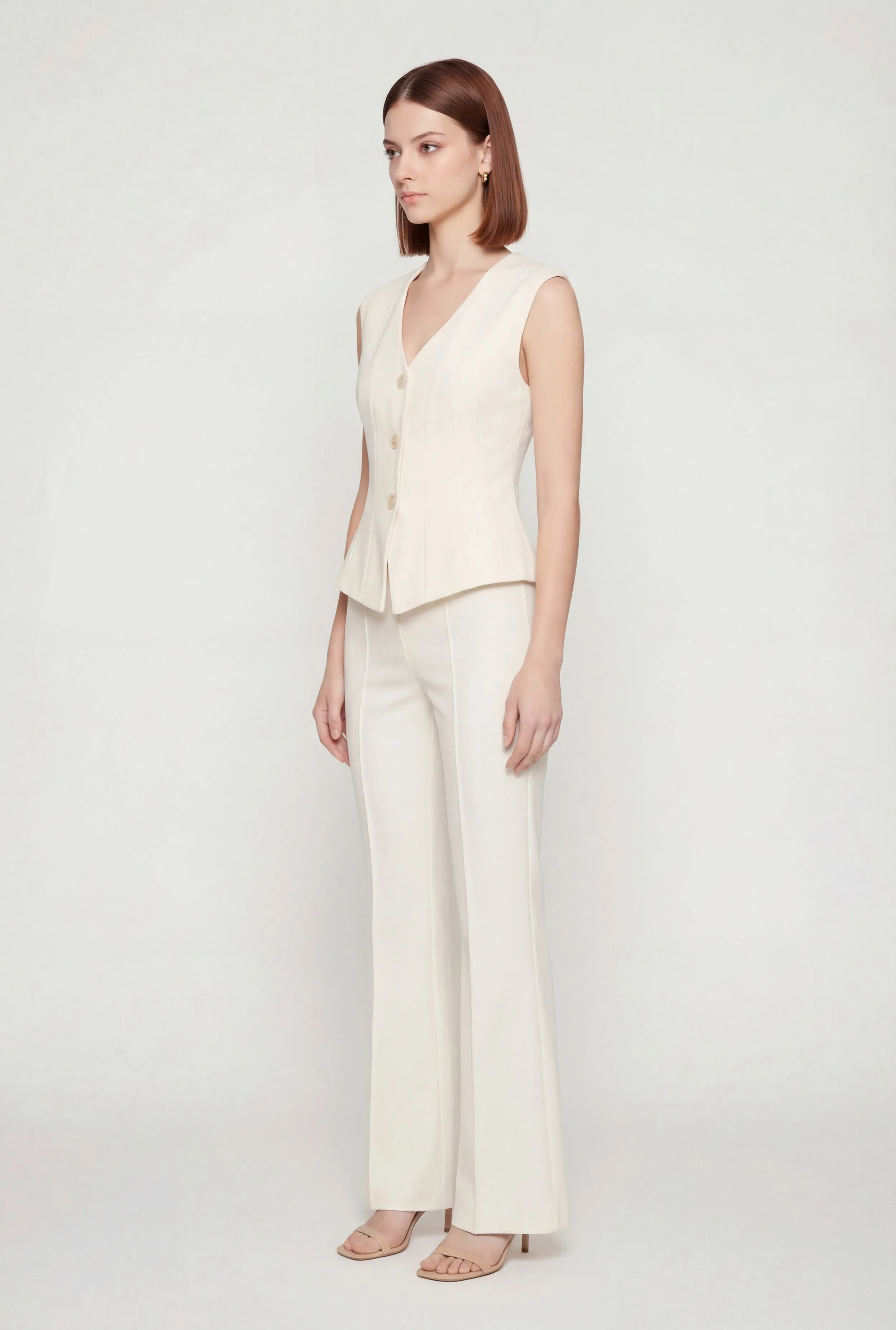 Straight Leg Crepe Knit Pintuck Detail Pants sold by Rainbow product image thumbnail 2