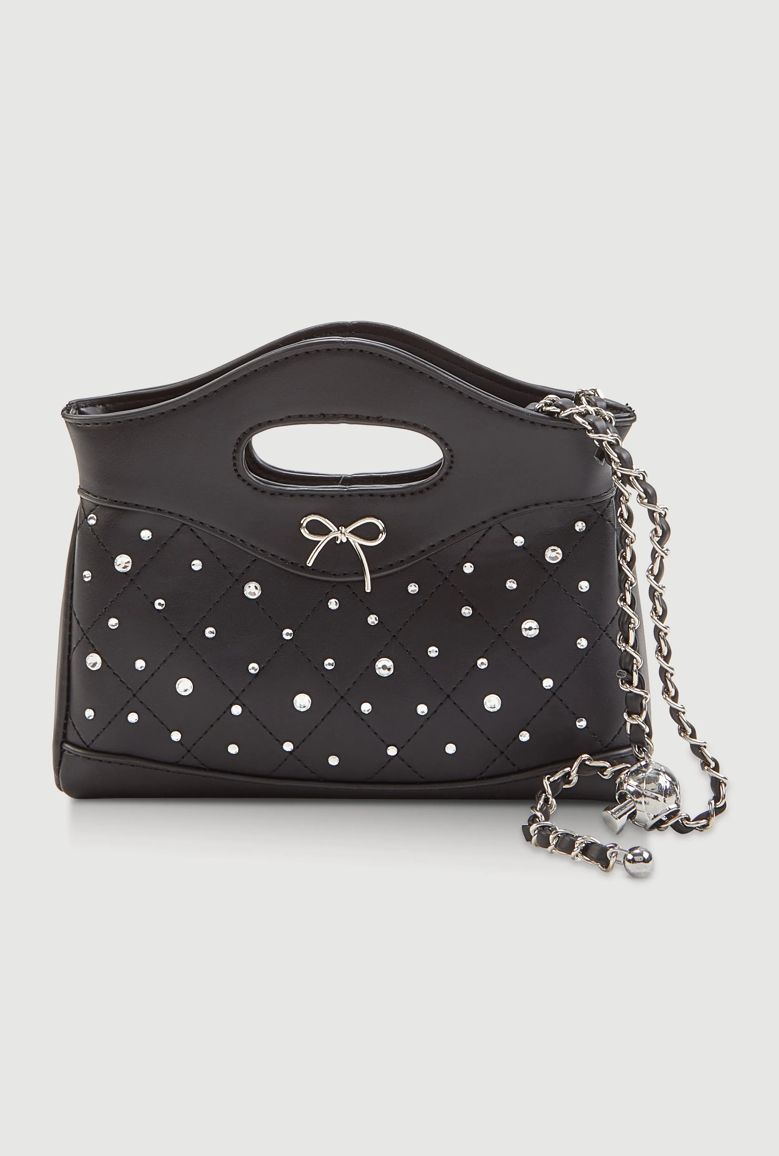Rhinestone Bow Detail Crossbody Faux Leather Bag sold by Rainbow