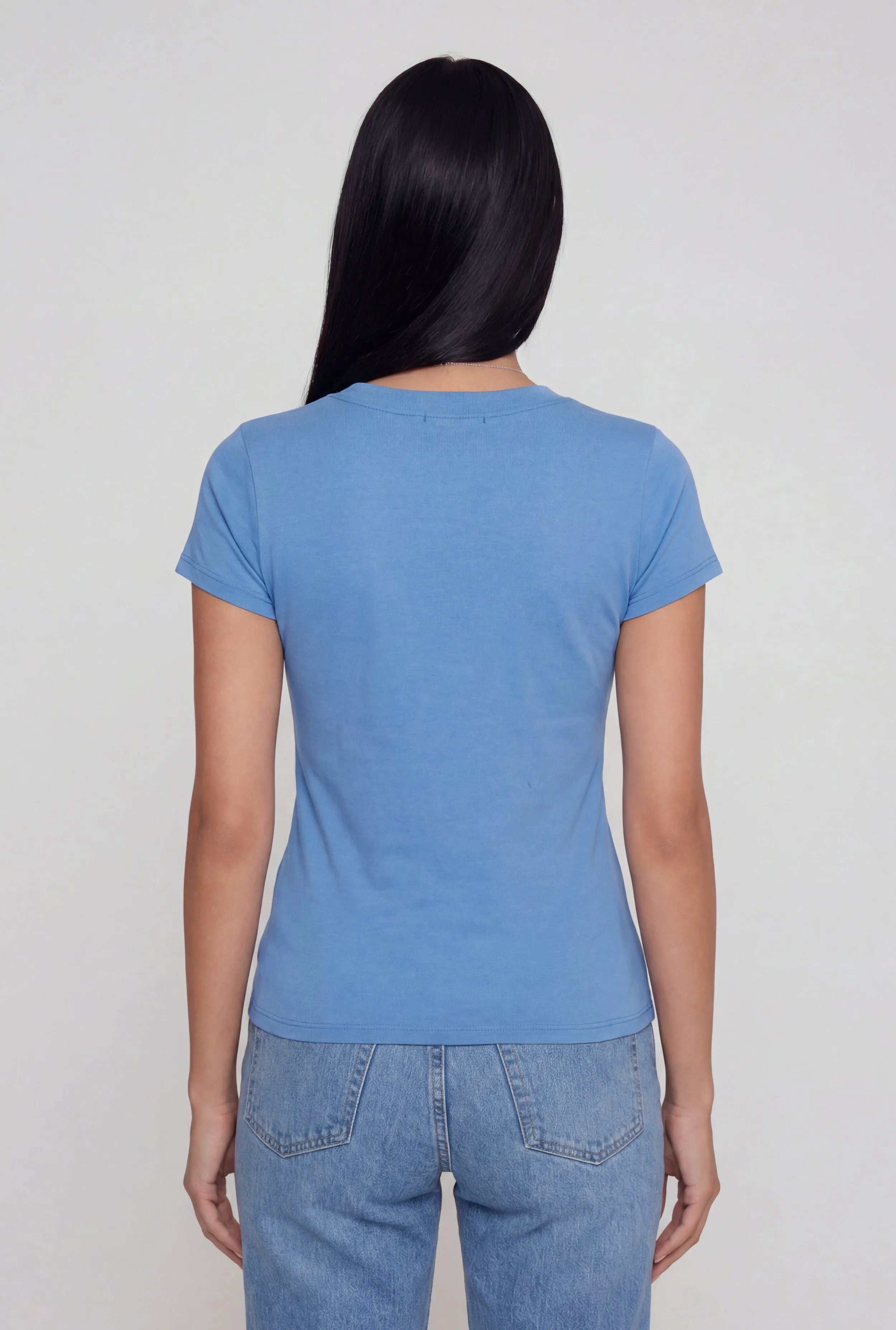 V Neck Short Sleeve Basic Tee sold by Rainbow product image thumbnail 5