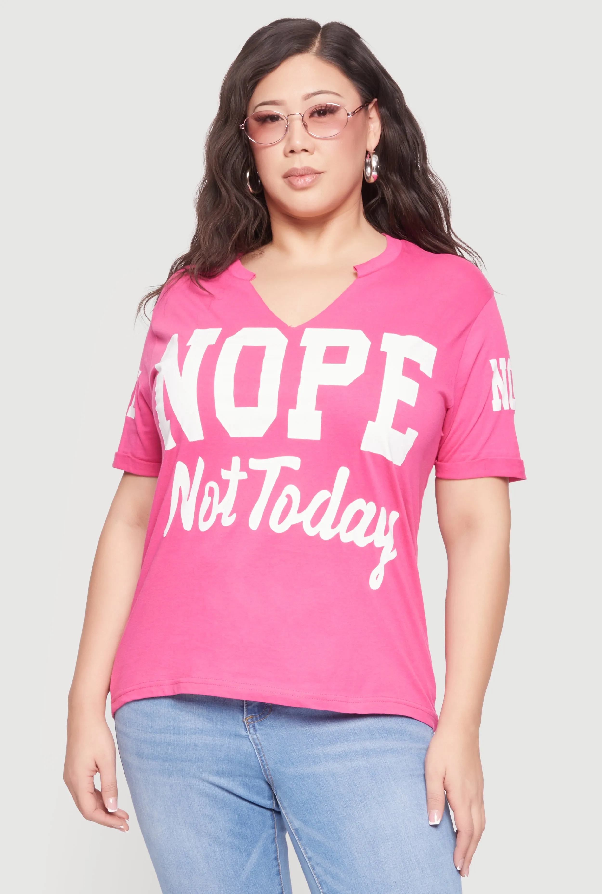 Plus Size Nope Not Today Graphic Tee sold by Rainbow product image thumbnail 2
