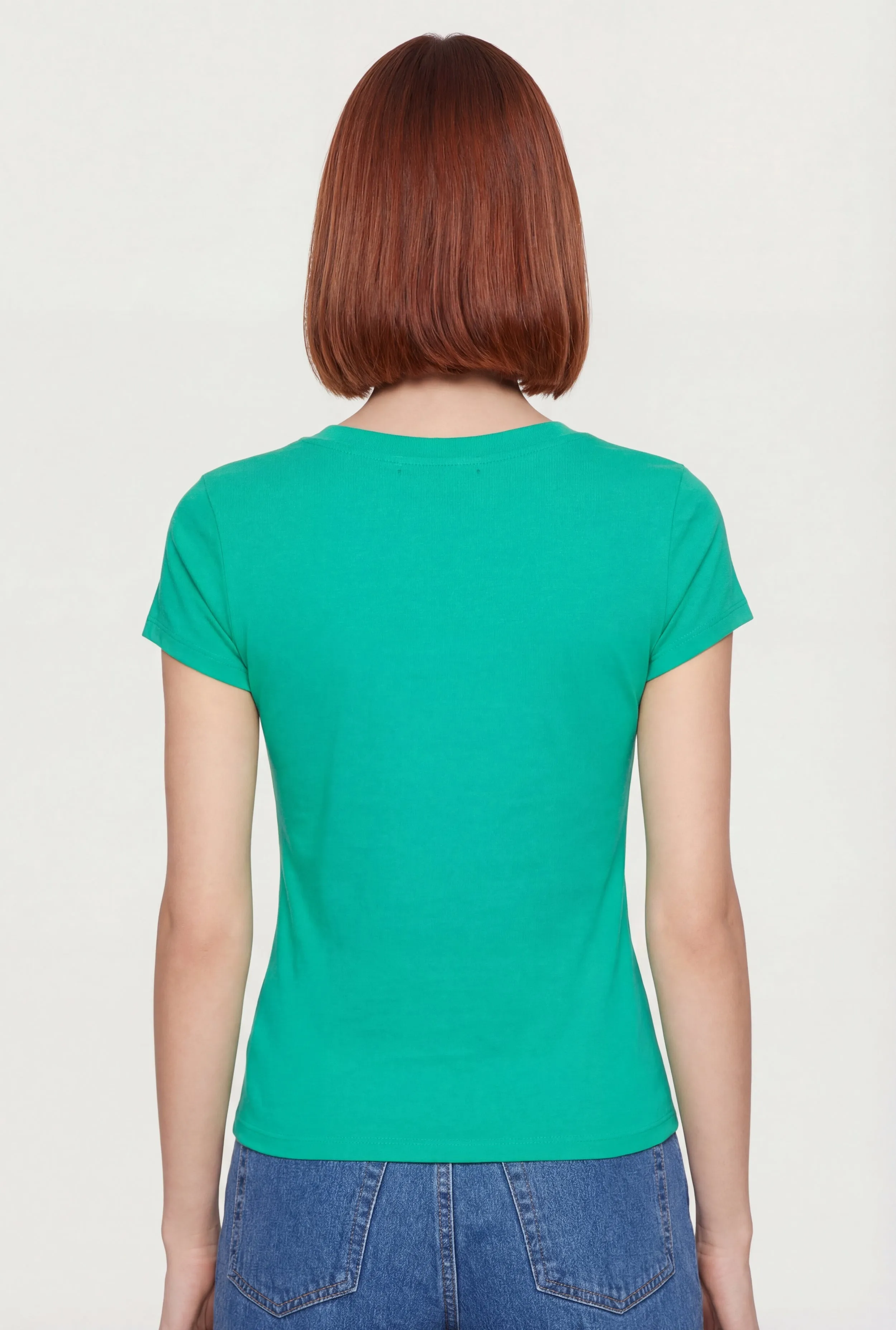 V Neck Short Sleeve Basic Tee sold by Rainbow product image thumbnail 5