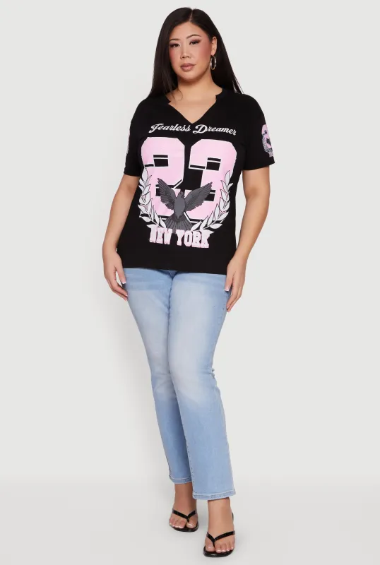 Plus Size Fearless Dreamer 23 New York Graphic Tee made by Rainbow