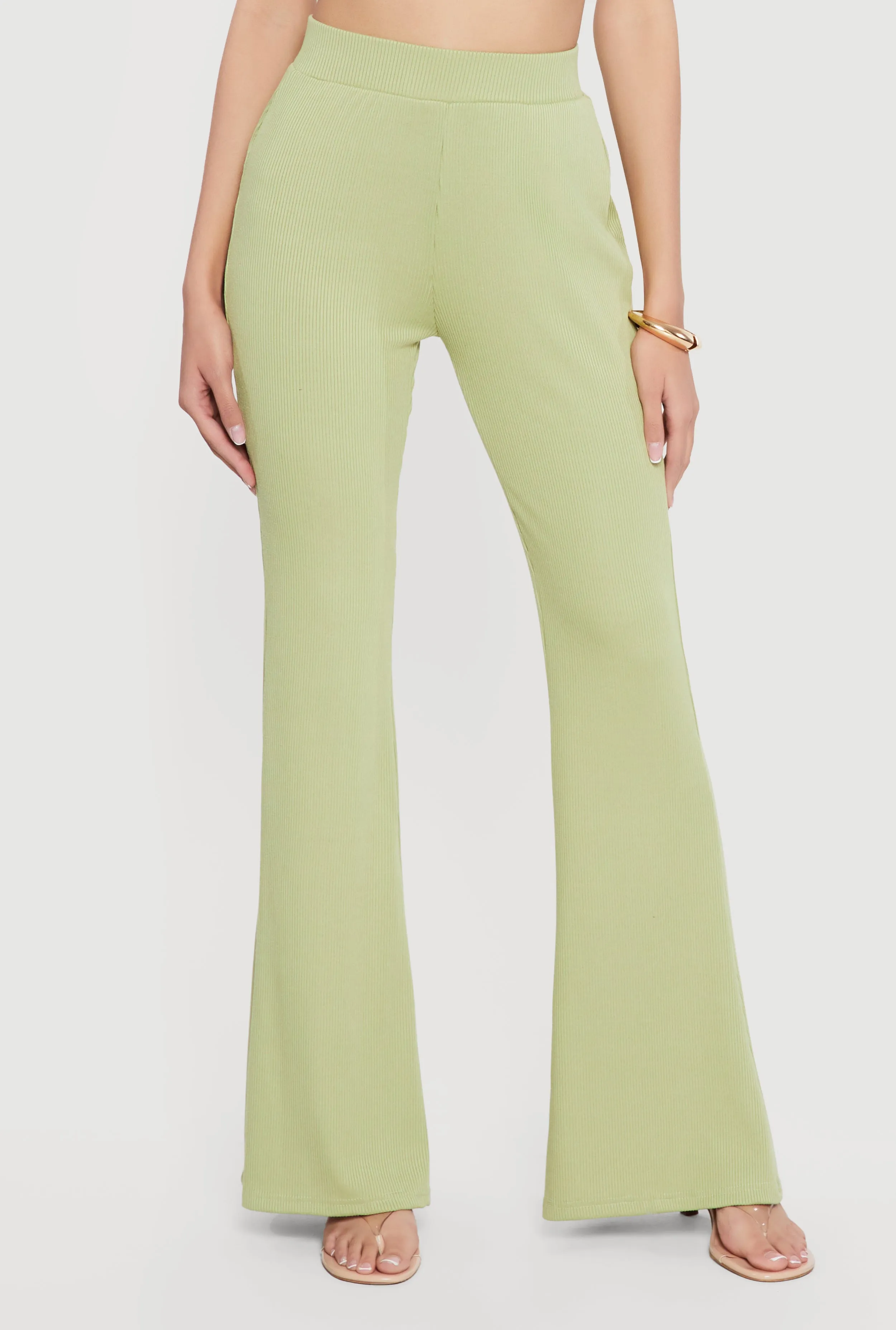 Rib Knit High Waisted Flare Pants sold by Rainbow product image thumbnail 3