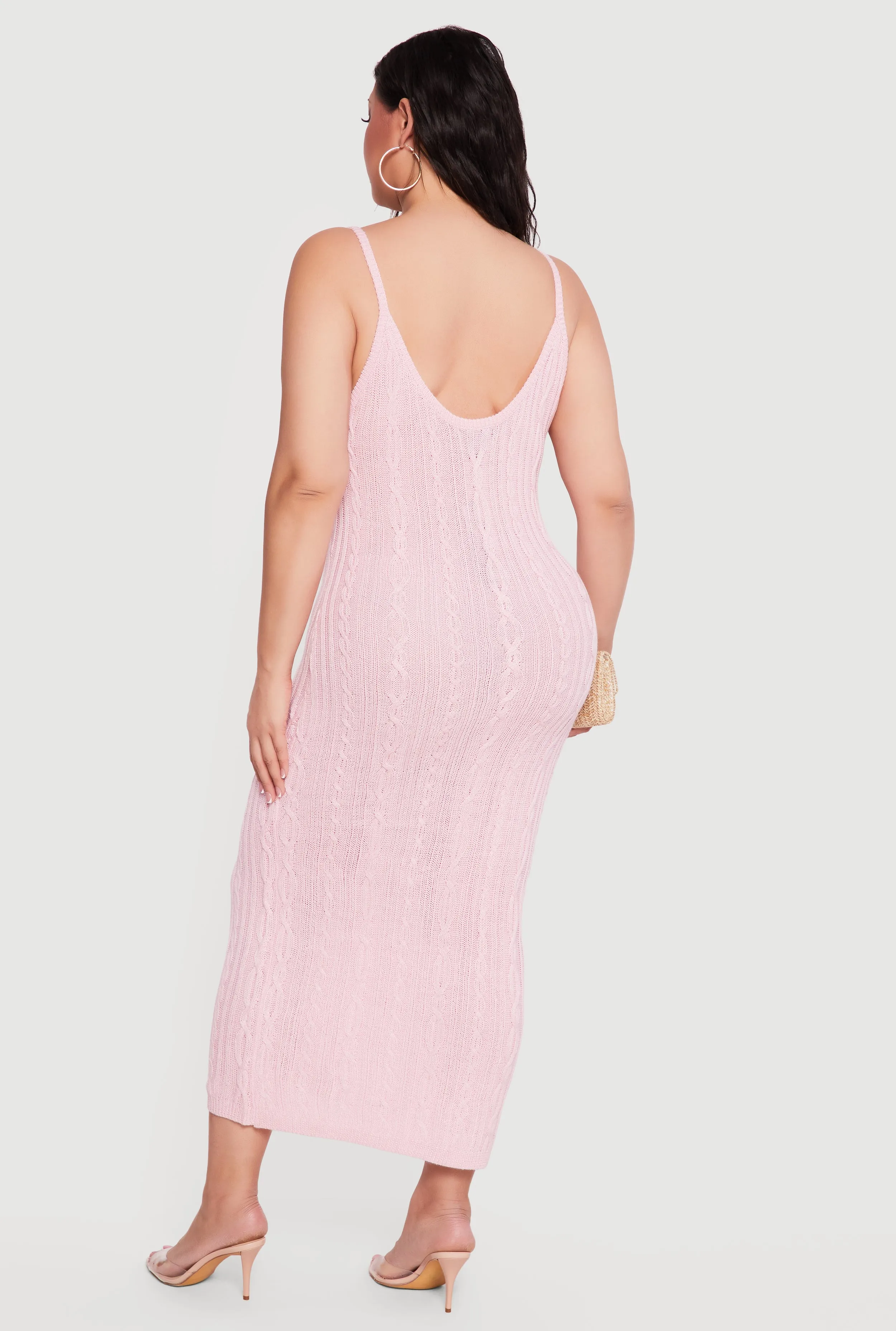 Plus Size Cable Knit Scoop Neck Cami Maxi Dress sold by Rainbow product image thumbnail 3