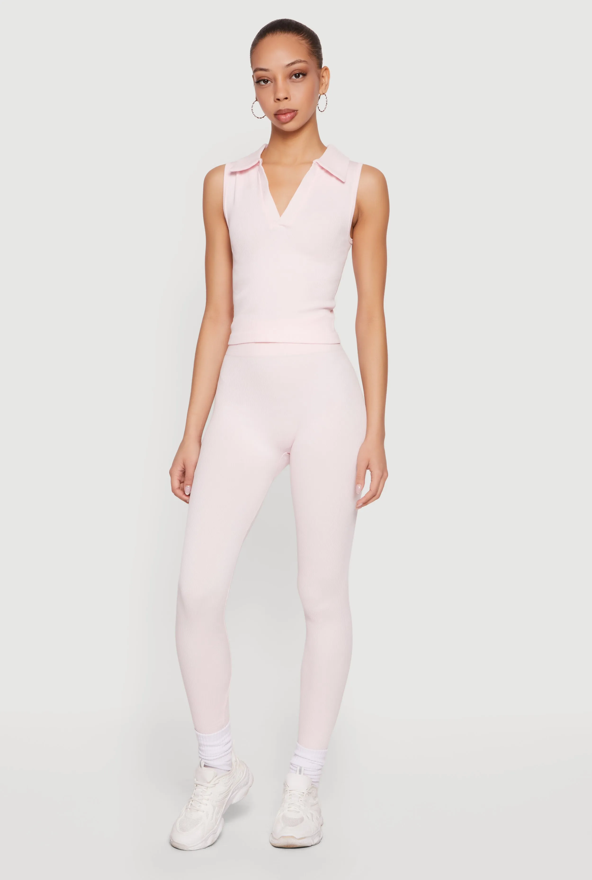 High Waisted Seamless Compression Rib Leggings sold by Rainbow