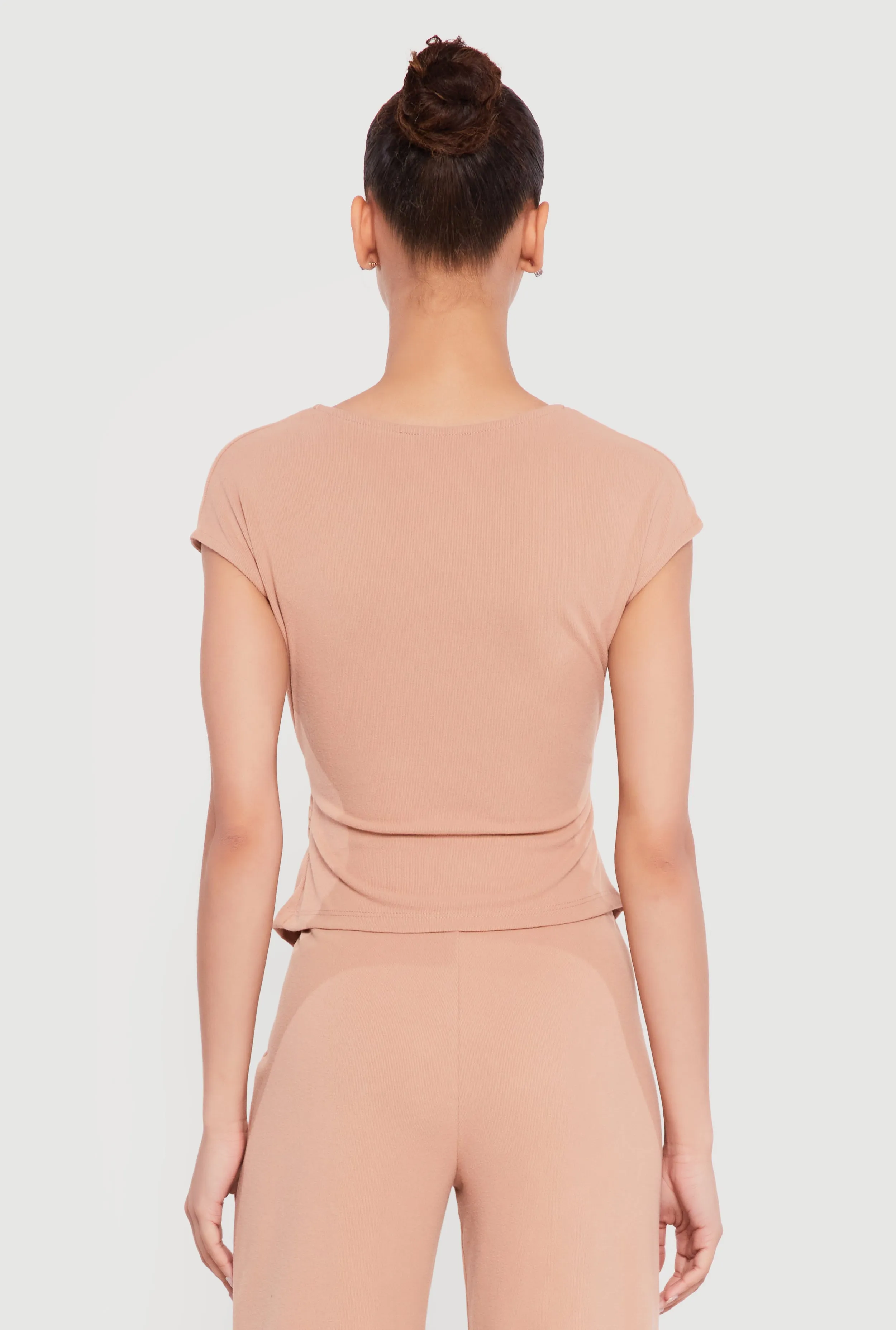 Cap Sleeve Faux Wrap Top with Metallic Pendant sold by Rainbow product image thumbnail 5