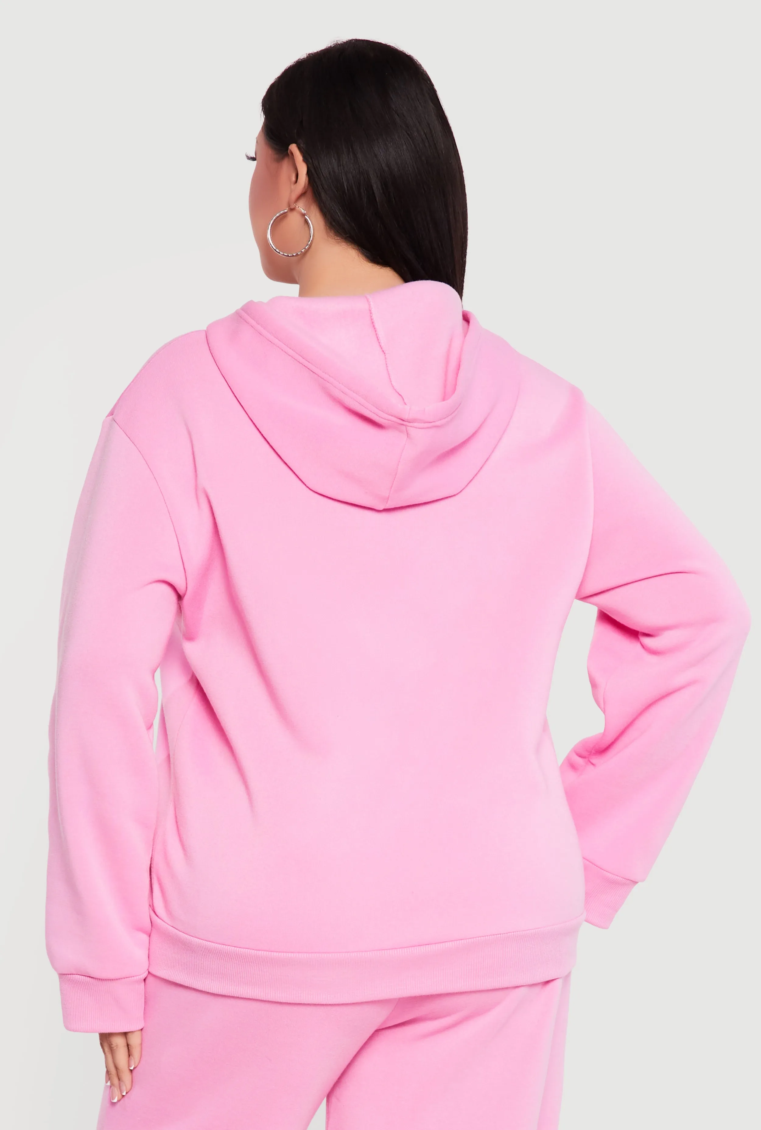 Plus Size Zip Front Fleece Hoodie sold by Rainbow product image thumbnail 5