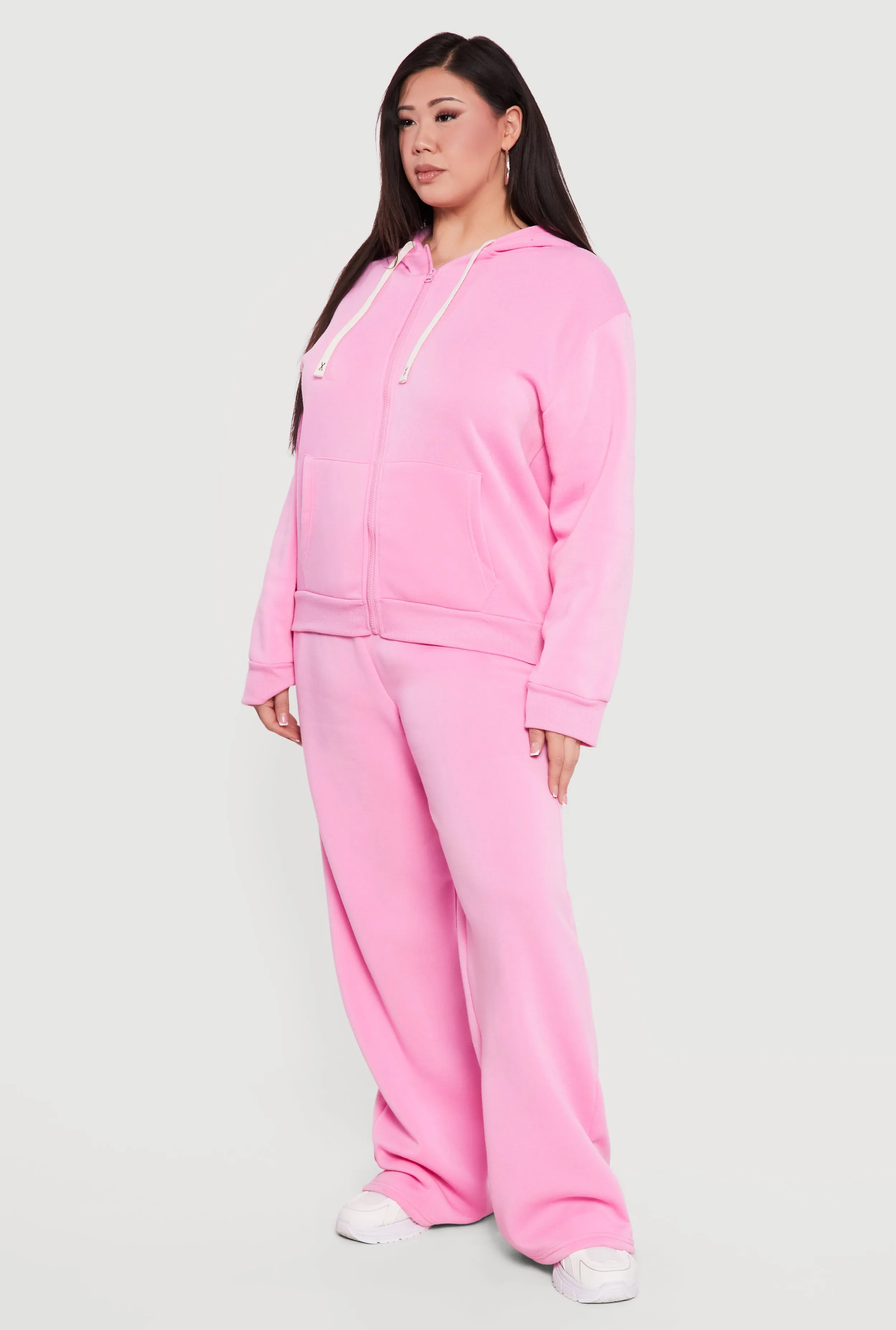 Plus Size Zip Front Fleece Hoodie sold by Rainbow product image thumbnail 3