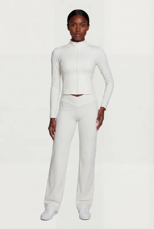 Criss Cross Waist Straight Leg Leggings made by Rainbow