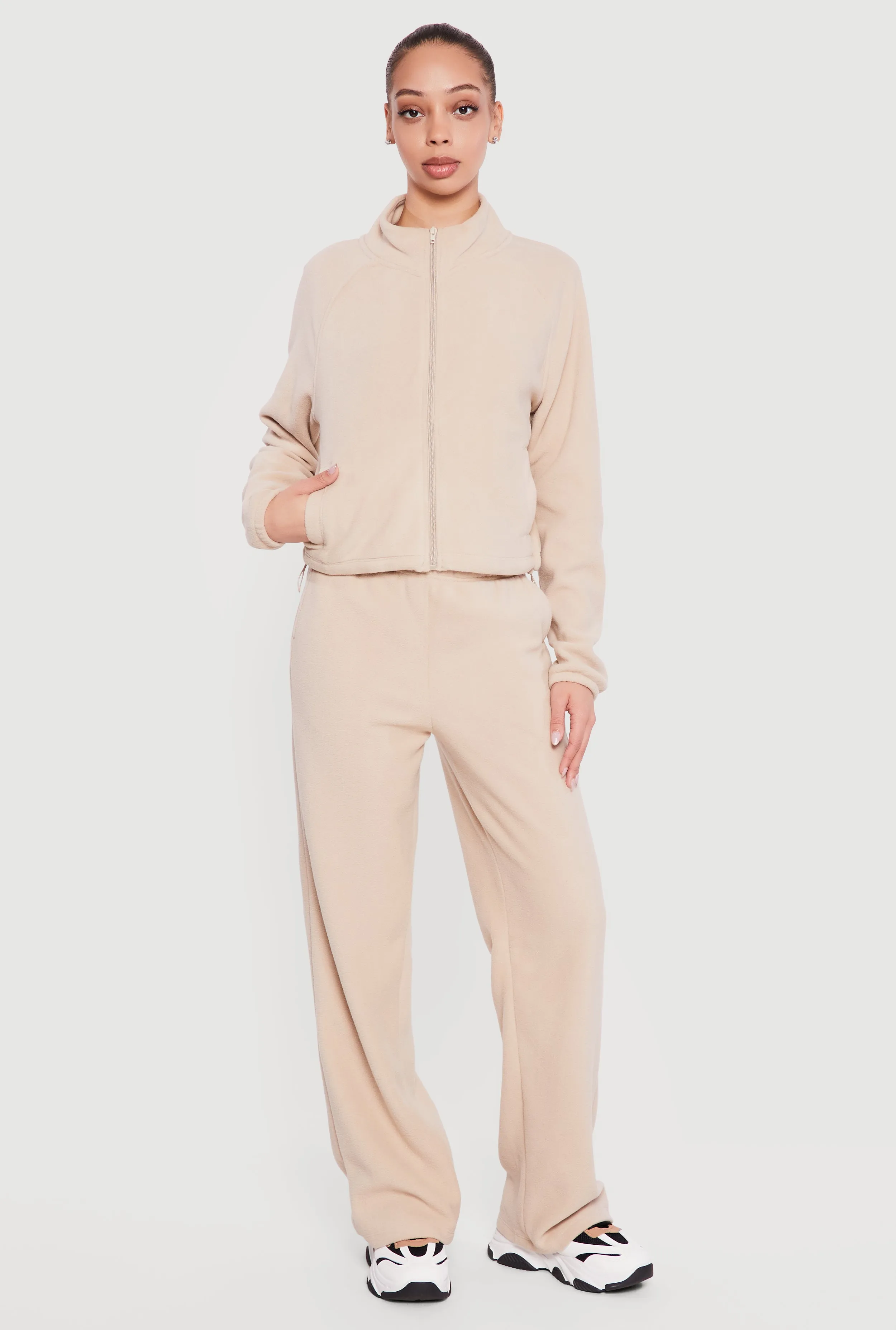 Raglan Sleeve Zip Front Mock Neck Track Jacket sold by Rainbow product image thumbnail 2