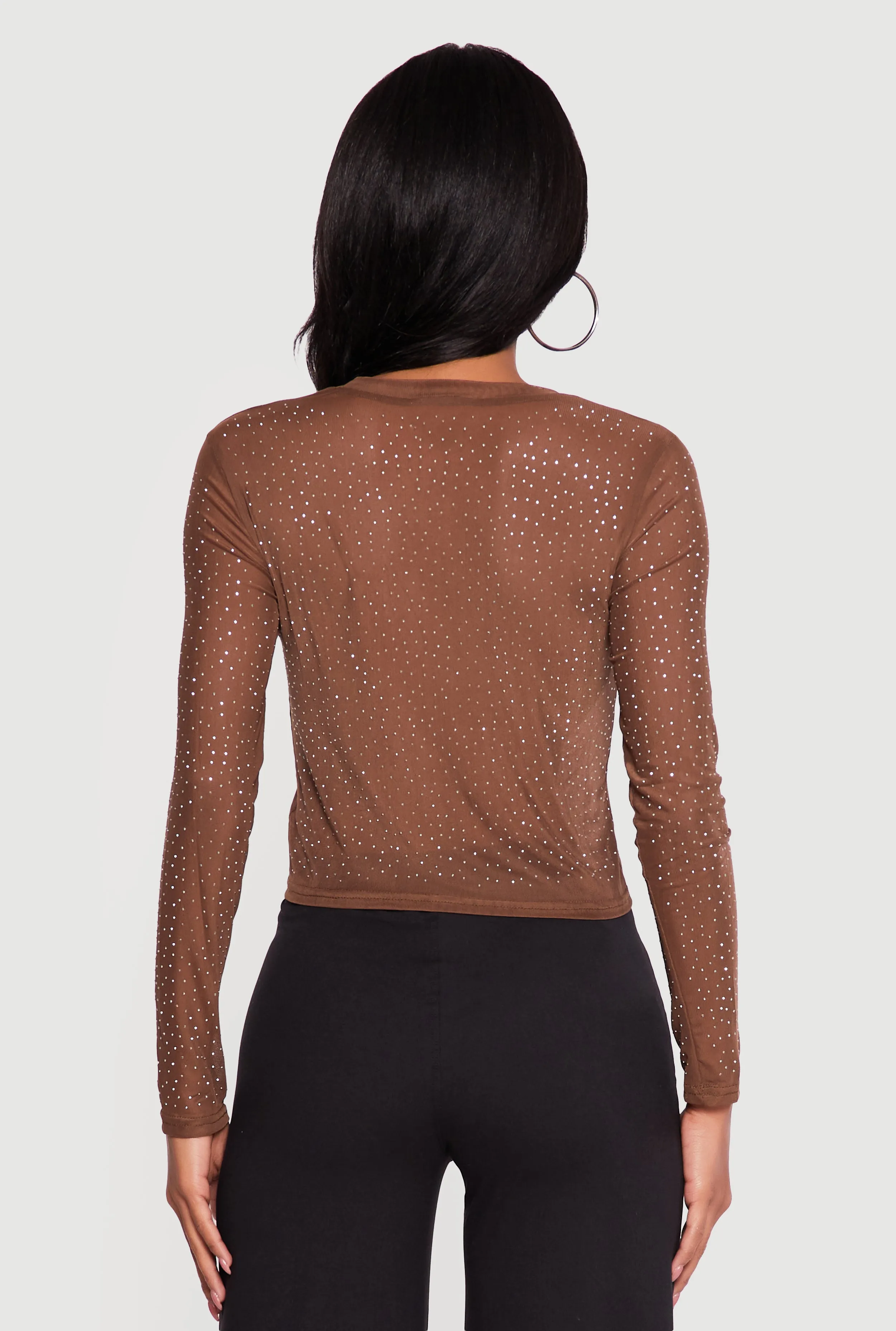Rhinestone Mesh Long Sleeve Top sold by Rainbow product image thumbnail 5