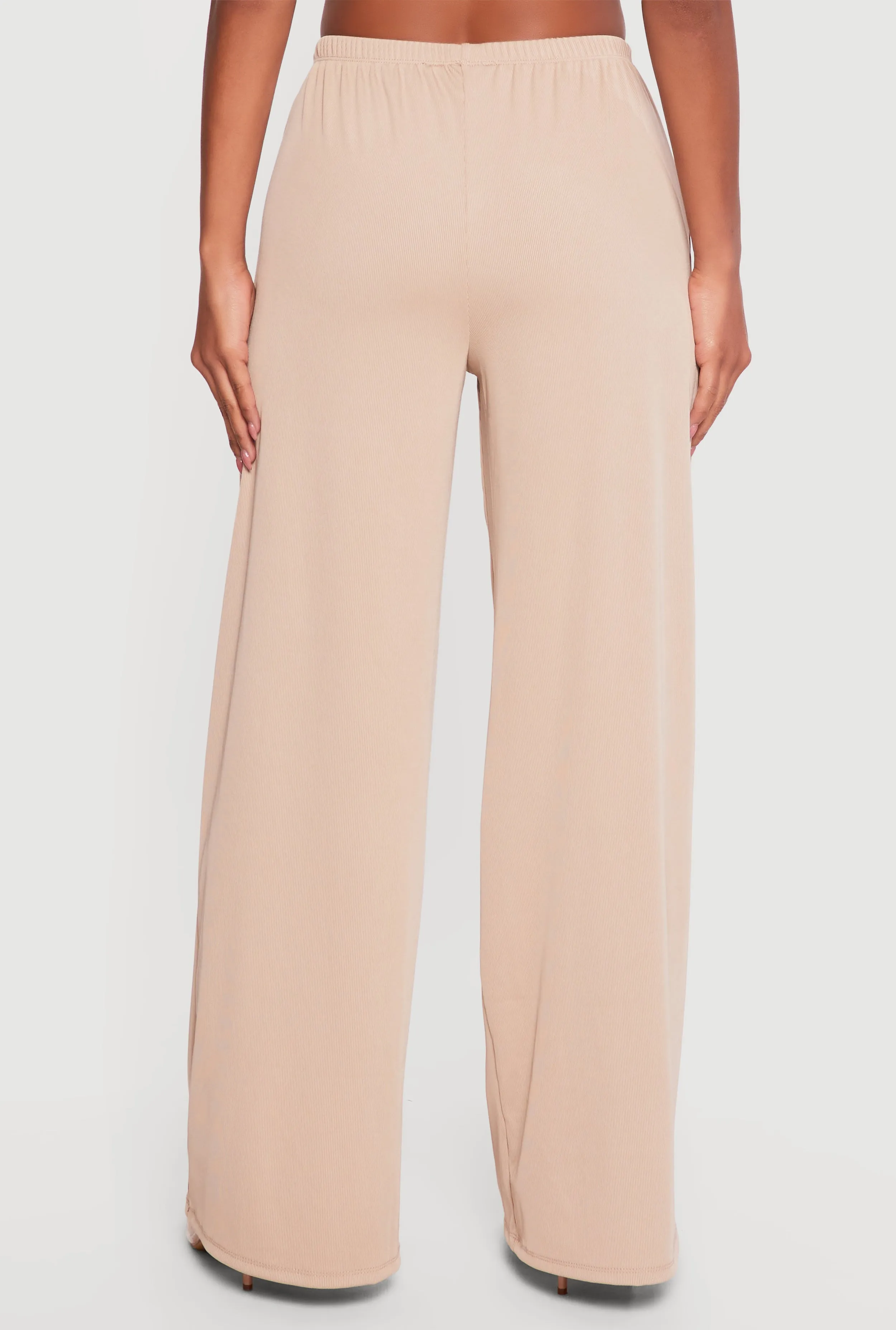 Rib Knit Beaded Drawstring Waist Pull On Pants sold by Rainbow product image thumbnail 5