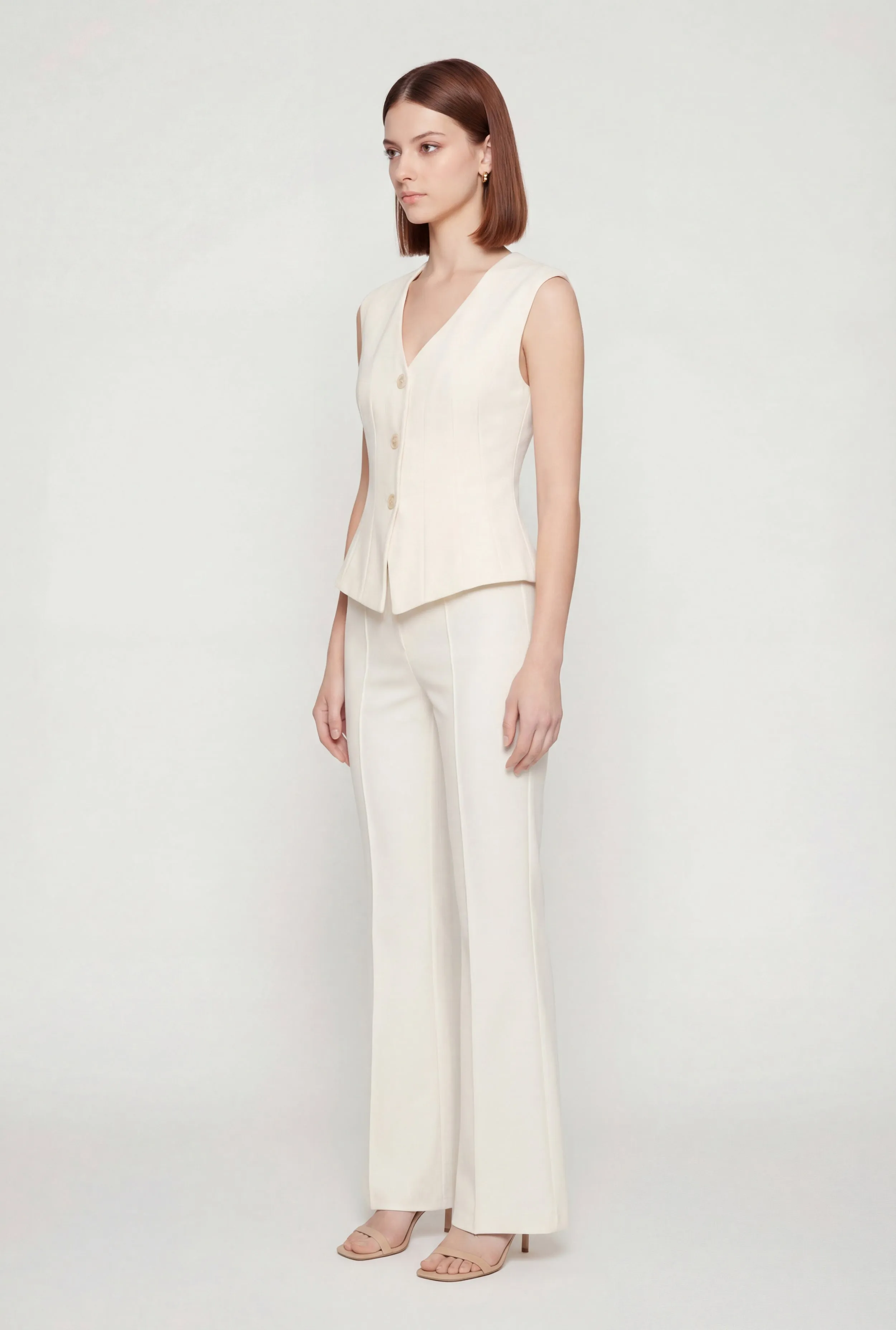Crepe Knit Shoulder Padded Blazer Vest sold by Rainbow product image thumbnail 3