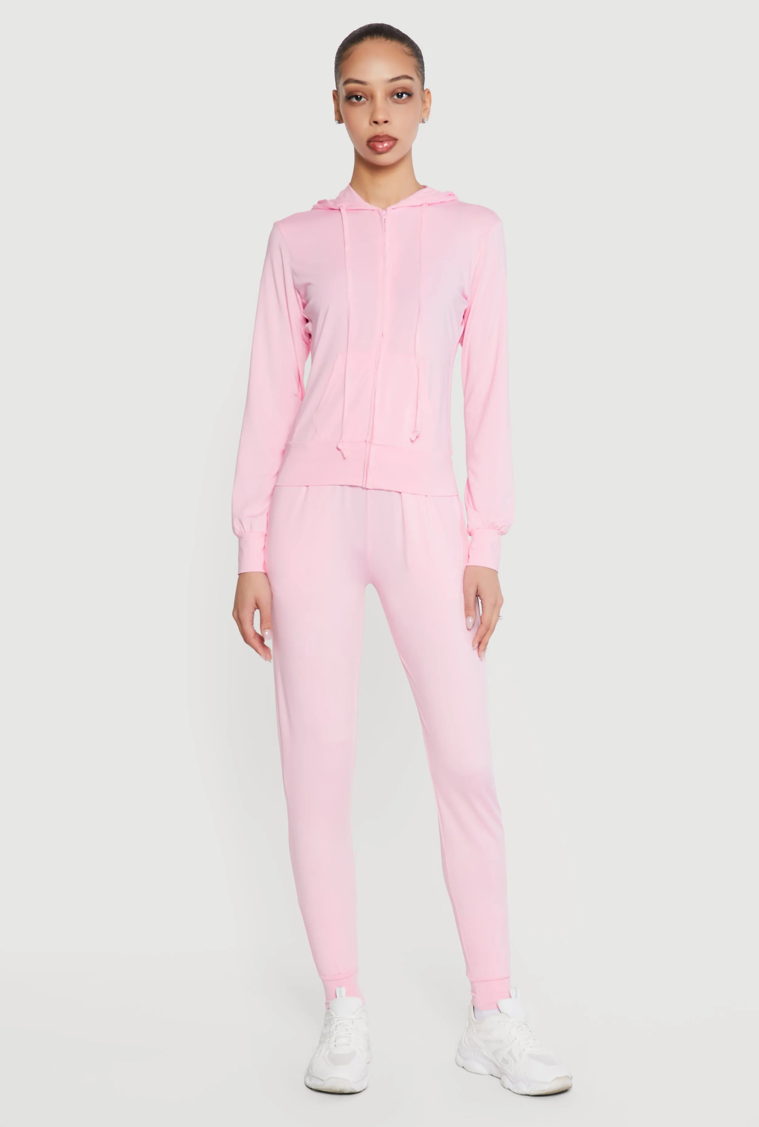 Zip Front Drawstring Hooded Track Jacket sold by Rainbow product image thumbnail 2