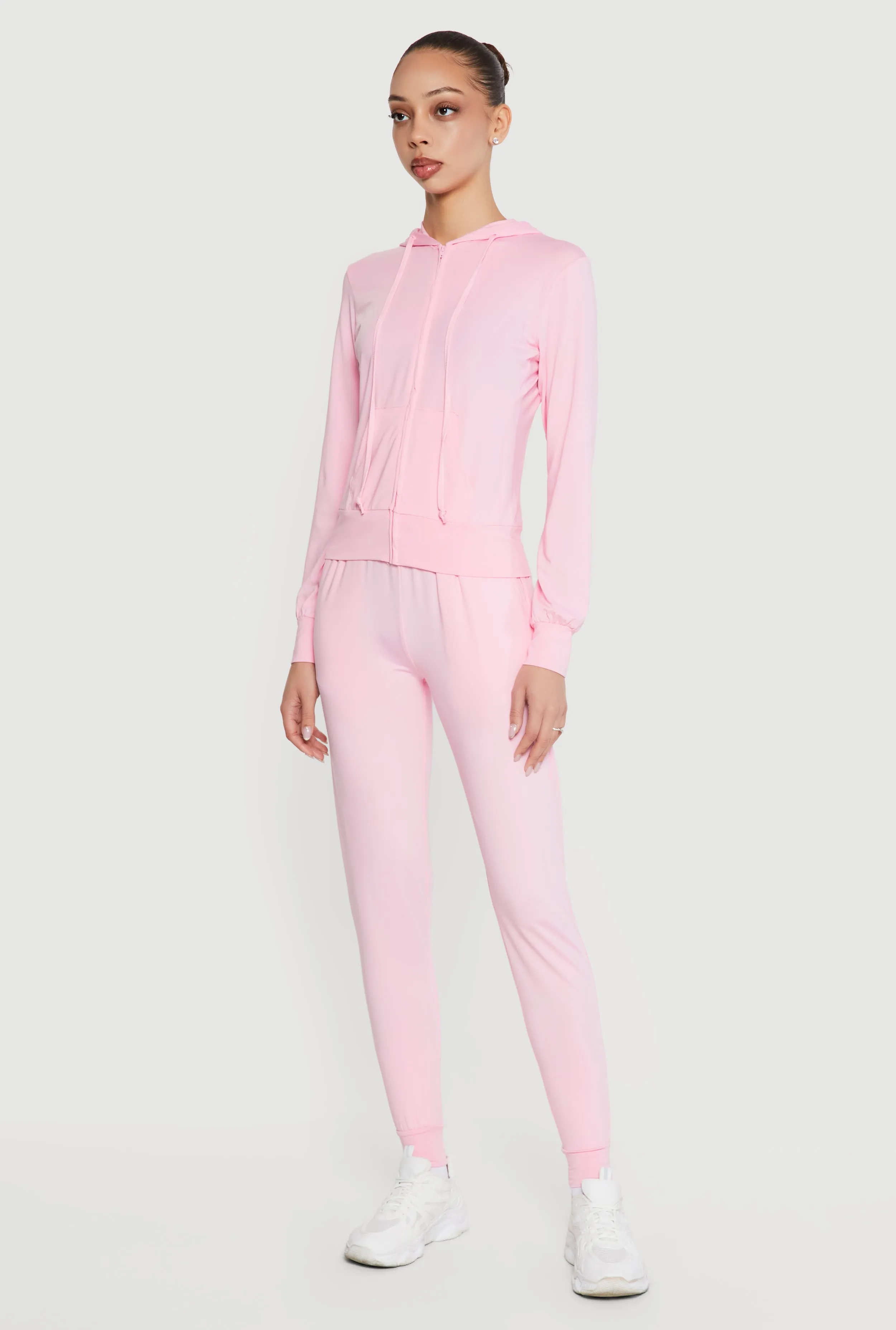 Zip Front Drawstring Hooded Track Jacket sold by Rainbow product image thumbnail 3