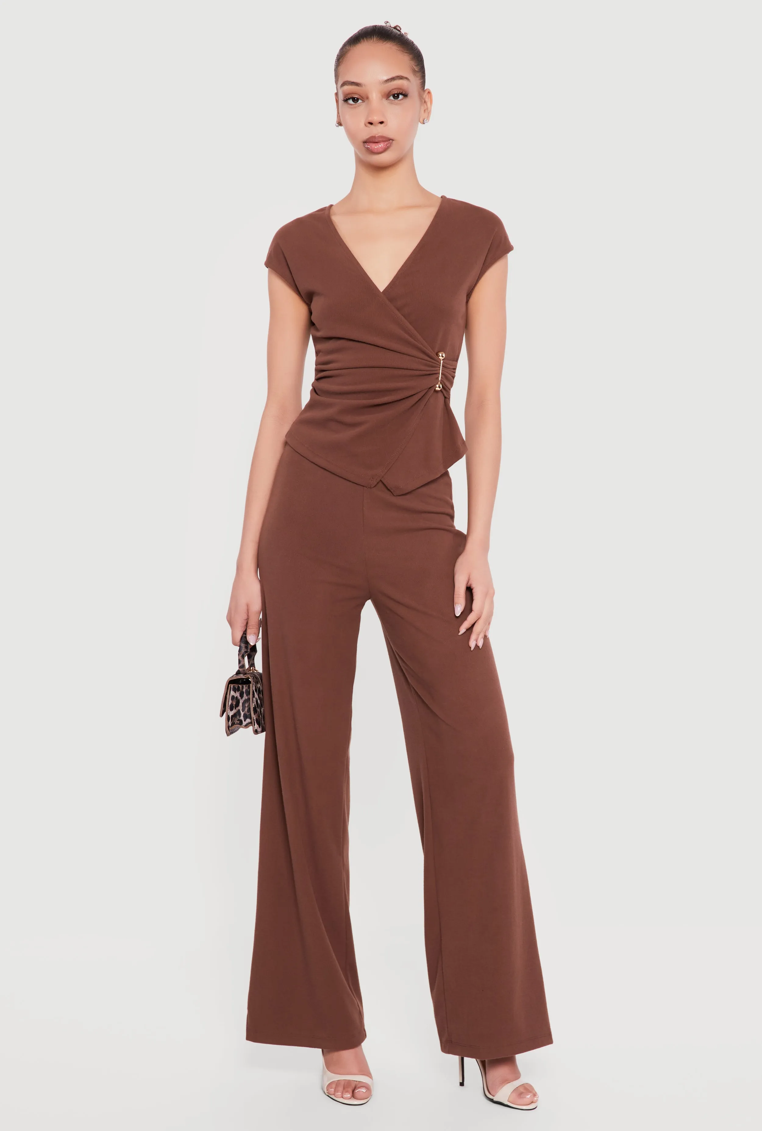 High Waisted Wide Leg Pull On Pants sold by Rainbow