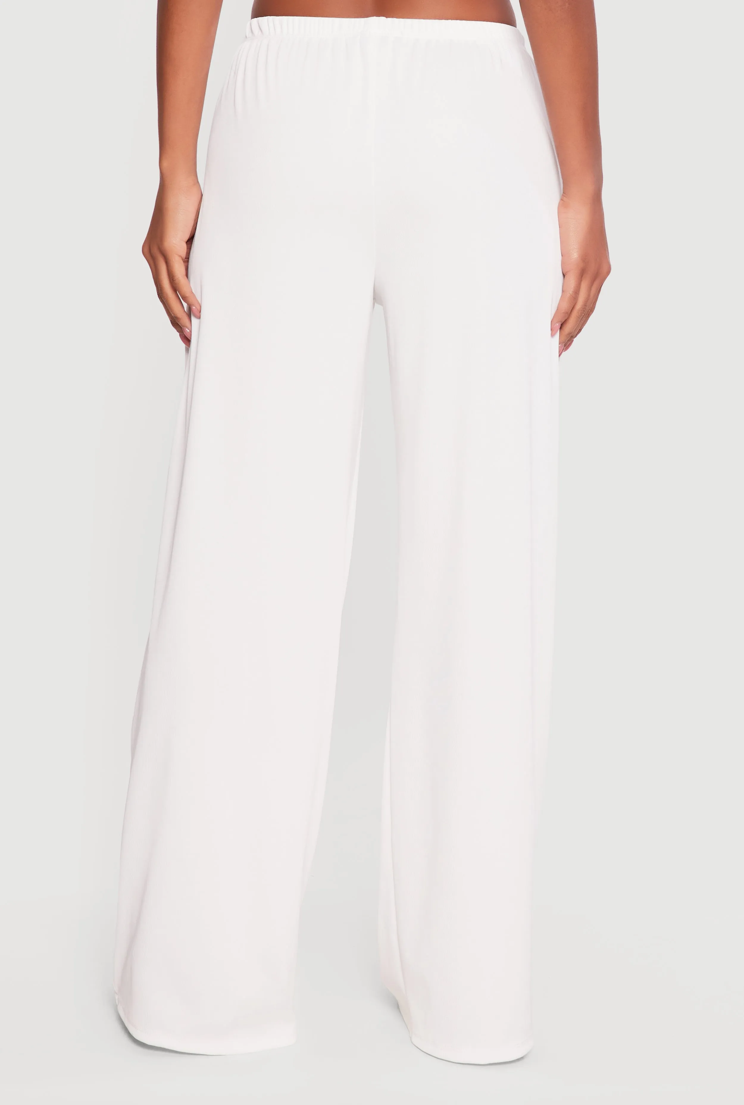 Rib Knit Beaded Drawstring Waist Pull On Pants sold by Rainbow product image thumbnail 5