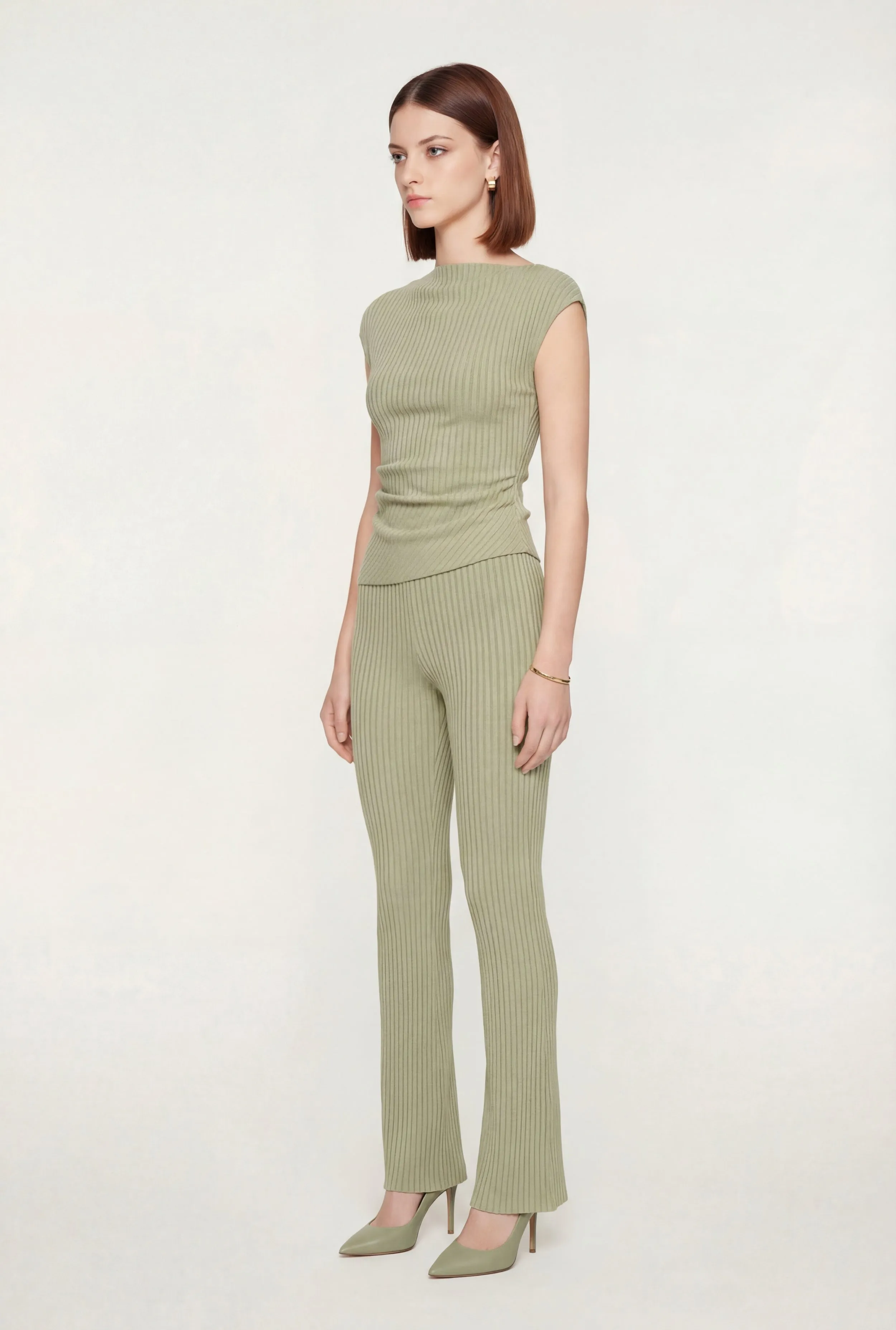 One Shoulder Rib Knit Side Ruched Blouse sold by Rainbow product image thumbnail 3