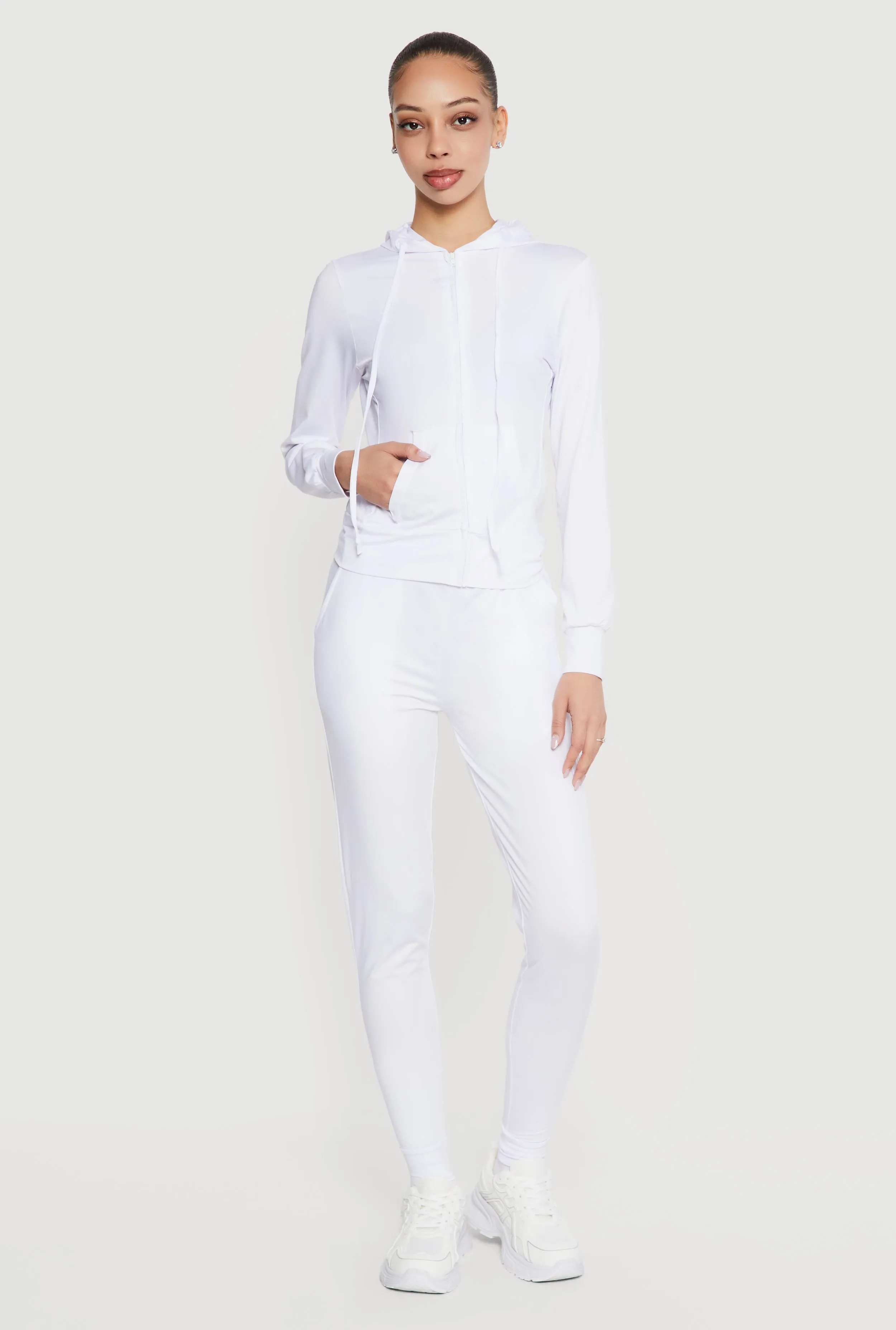 Zip Front Drawstring Hooded Track Jacket sold by Rainbow product image thumbnail 2