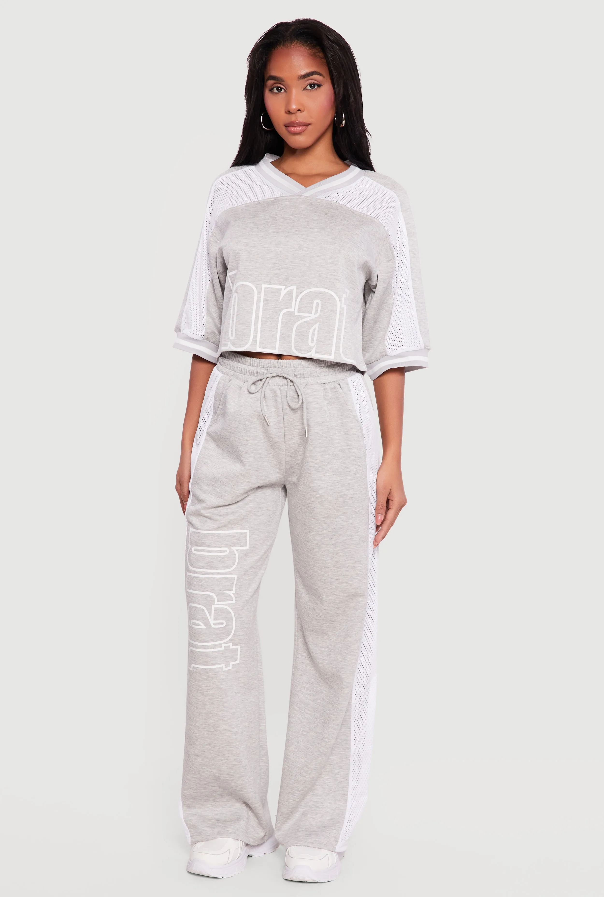 Brat Graphic Cropped Jersey Top sold by Rainbow product image thumbnail 2