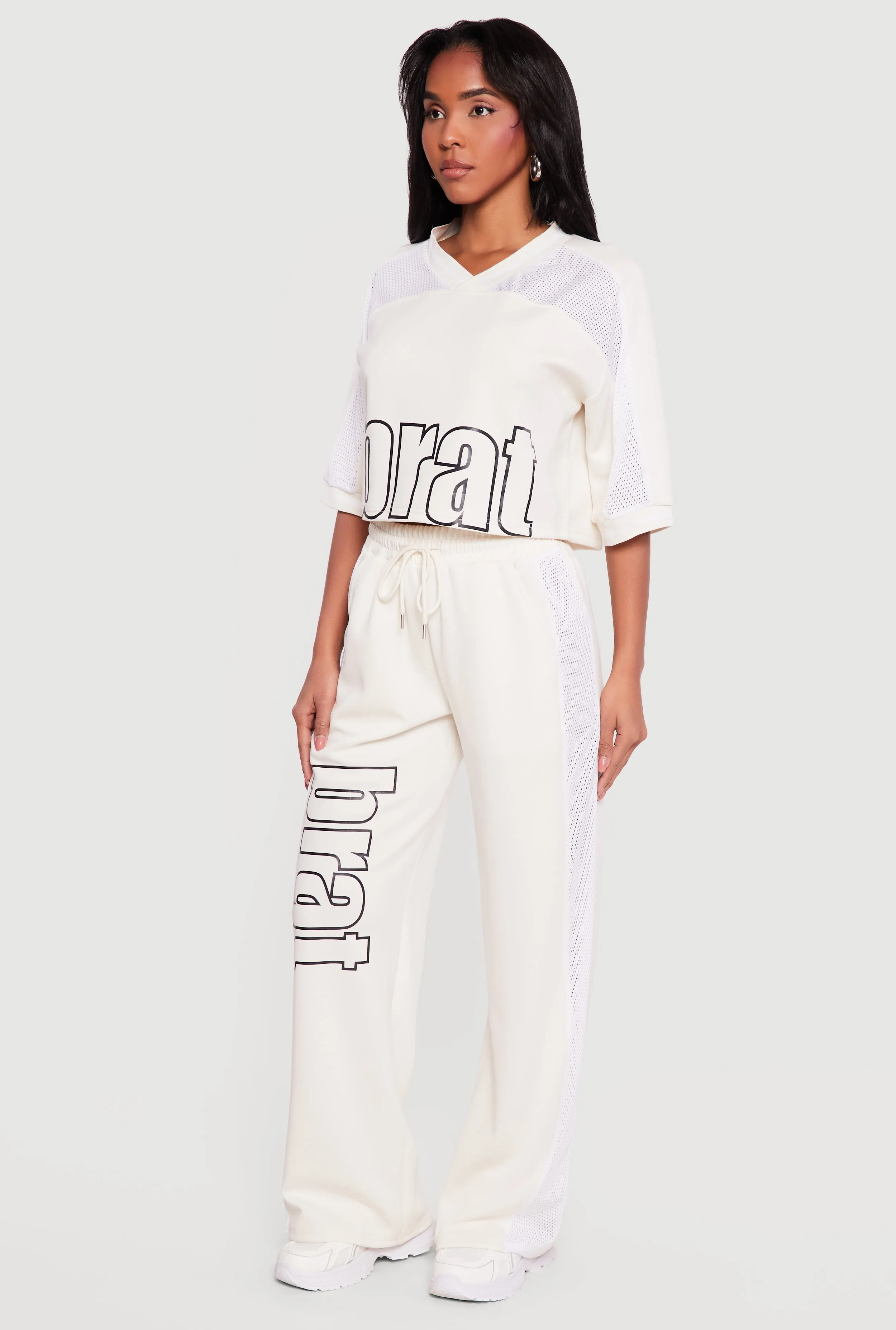 Brat Graphic Cropped Jersey Top sold by Rainbow product image thumbnail 3