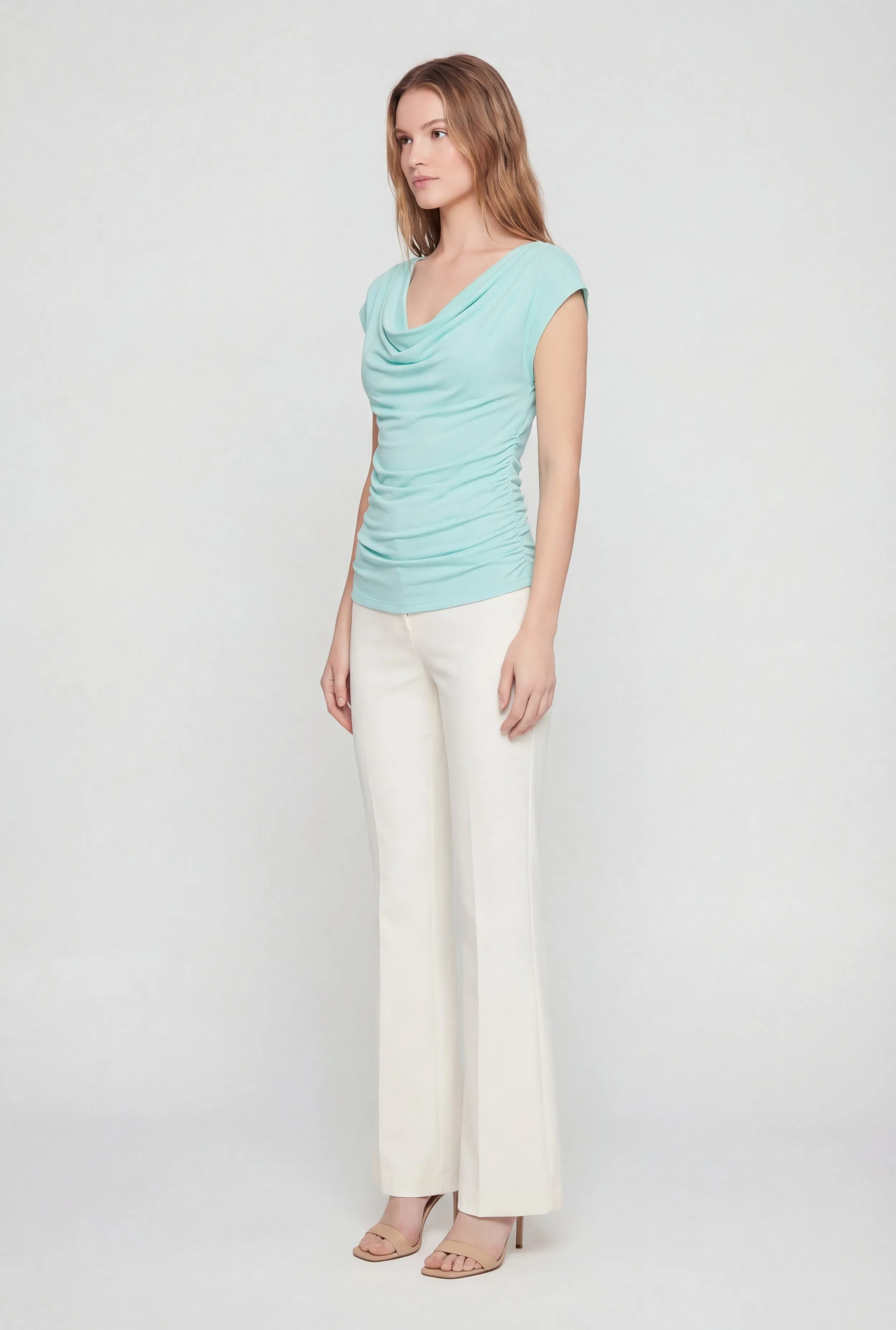 Ruched Side Cap Sleeve Cowl Neck Top sold by Rainbow product image thumbnail 3