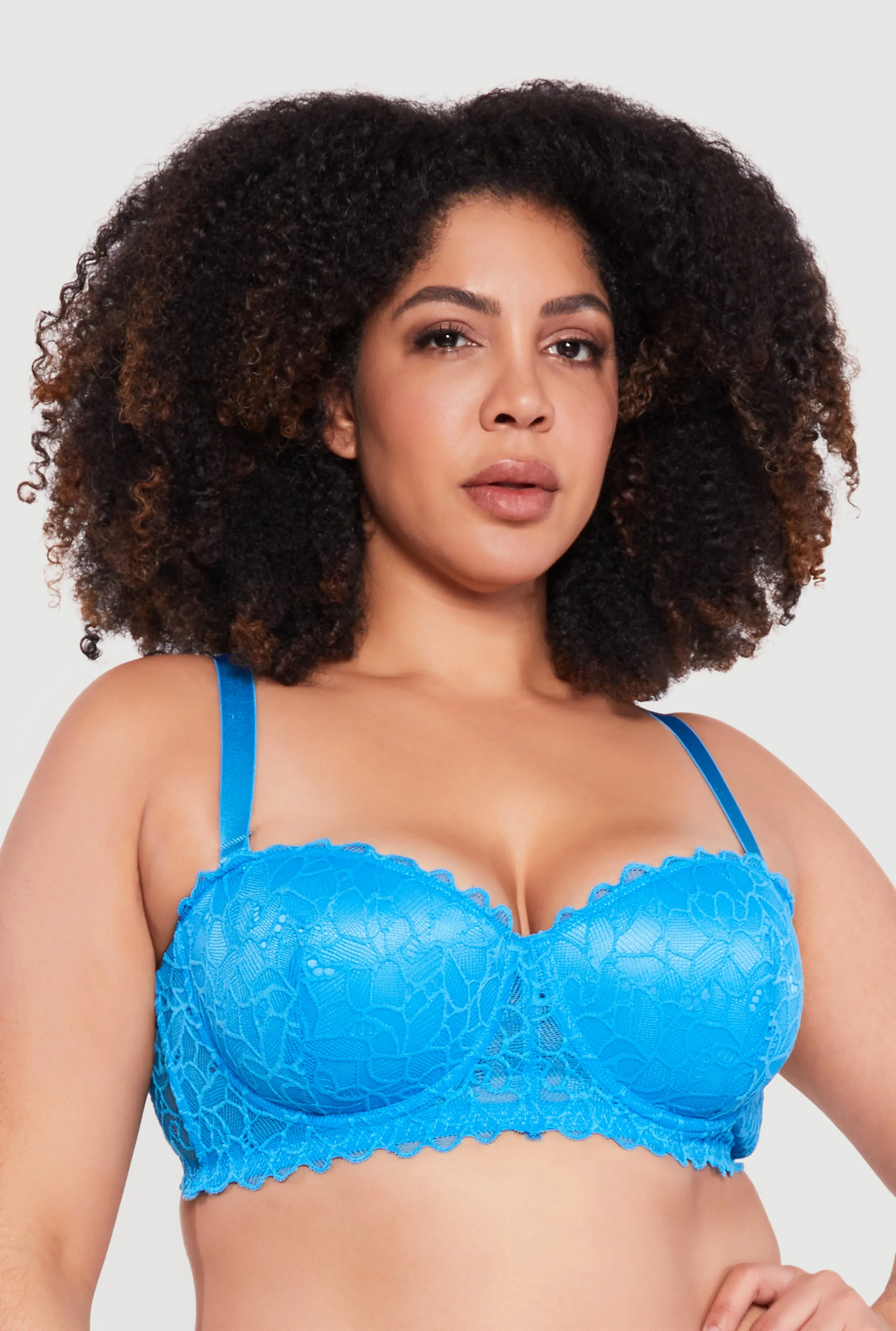 Plus Size Lace Convertible Balconette Bra sold by Rainbow