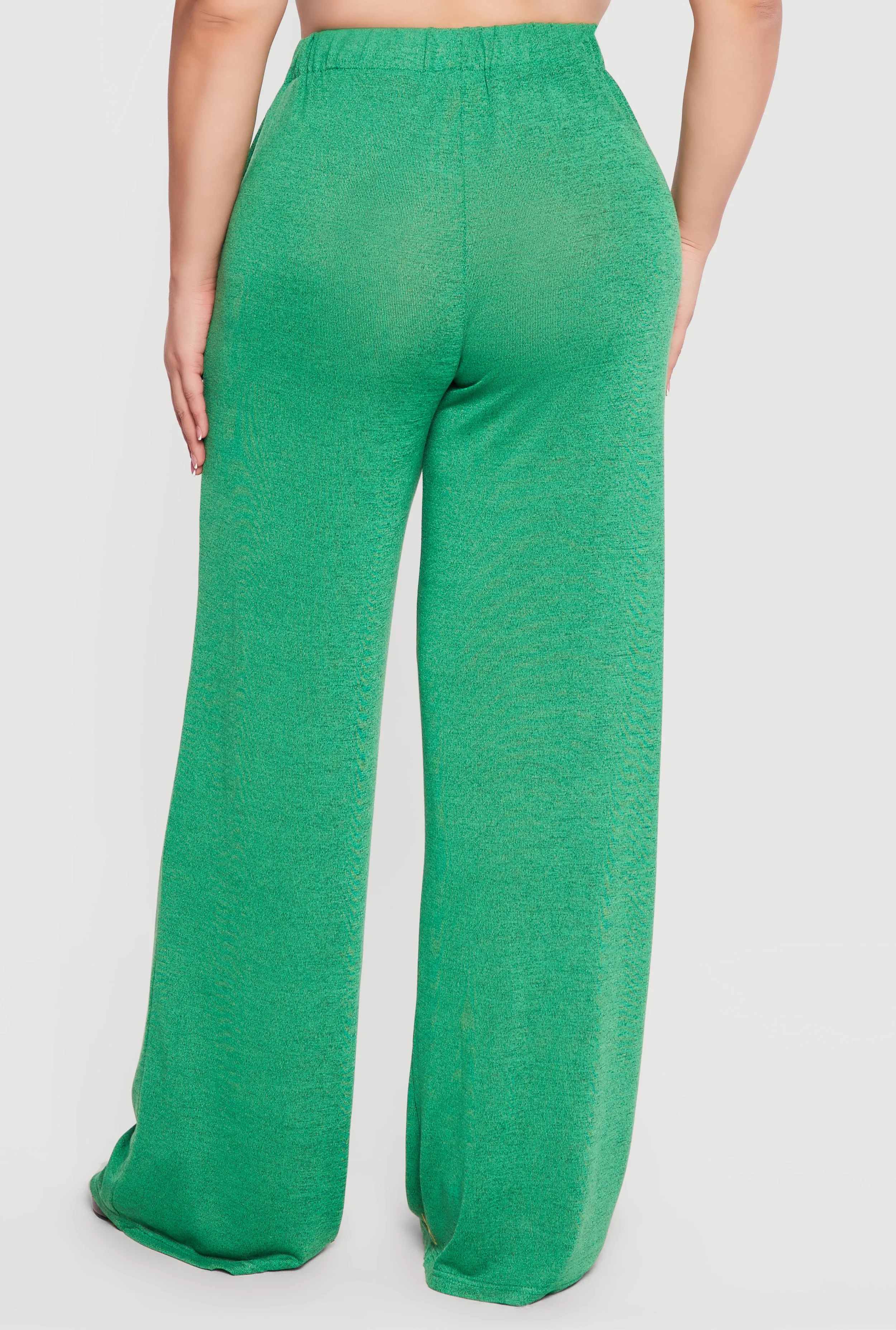 Plus Size High Waisted Wide Leg Brushed Knit Pants sold by Rainbow product image thumbnail 5