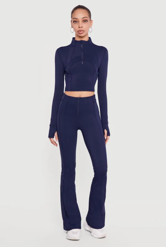 Zip Front Flare Leg Active Pants sold by Rainbow