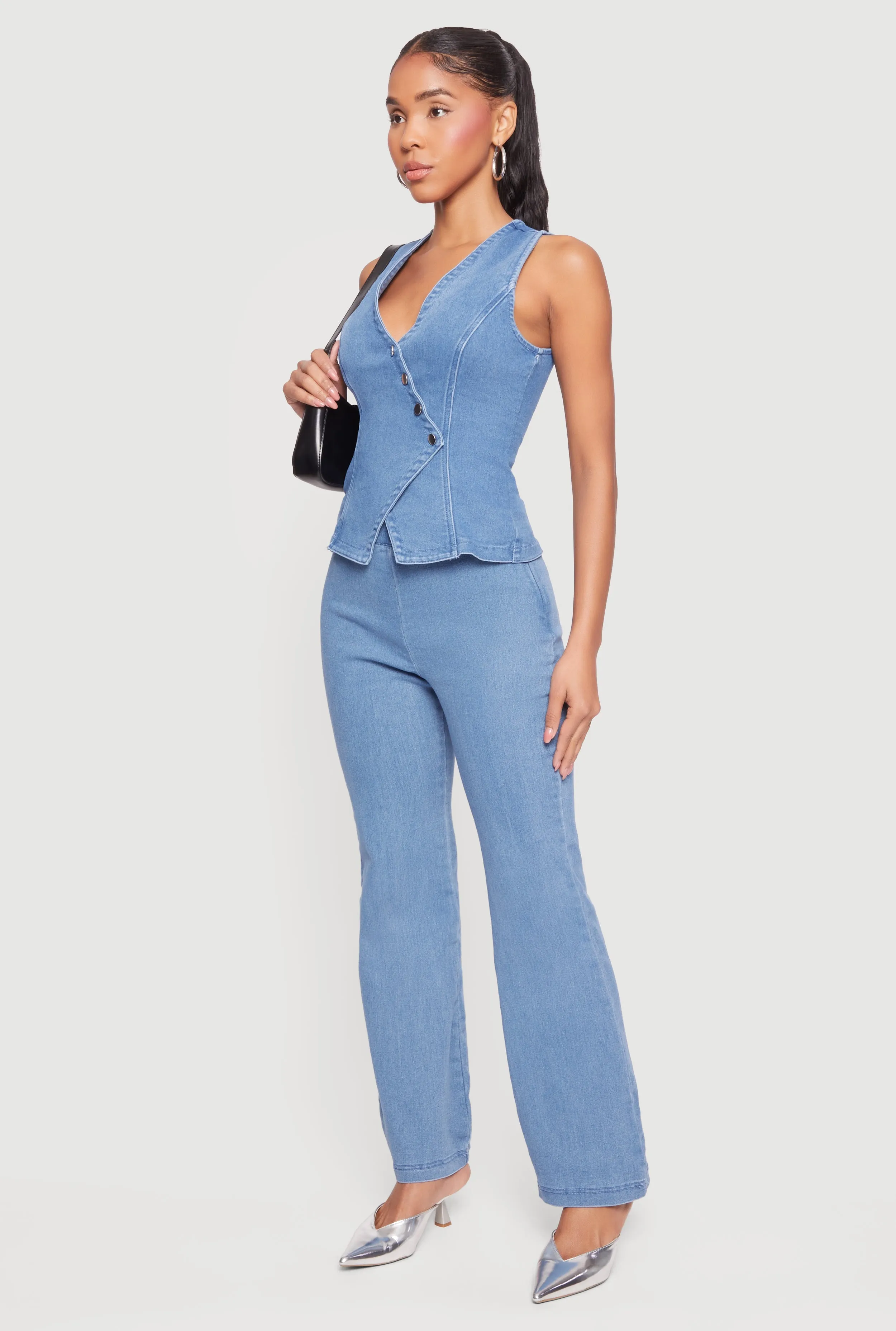 Denim High Waisted Side Zip Bootcut Jeans sold by Rainbow product image thumbnail 2