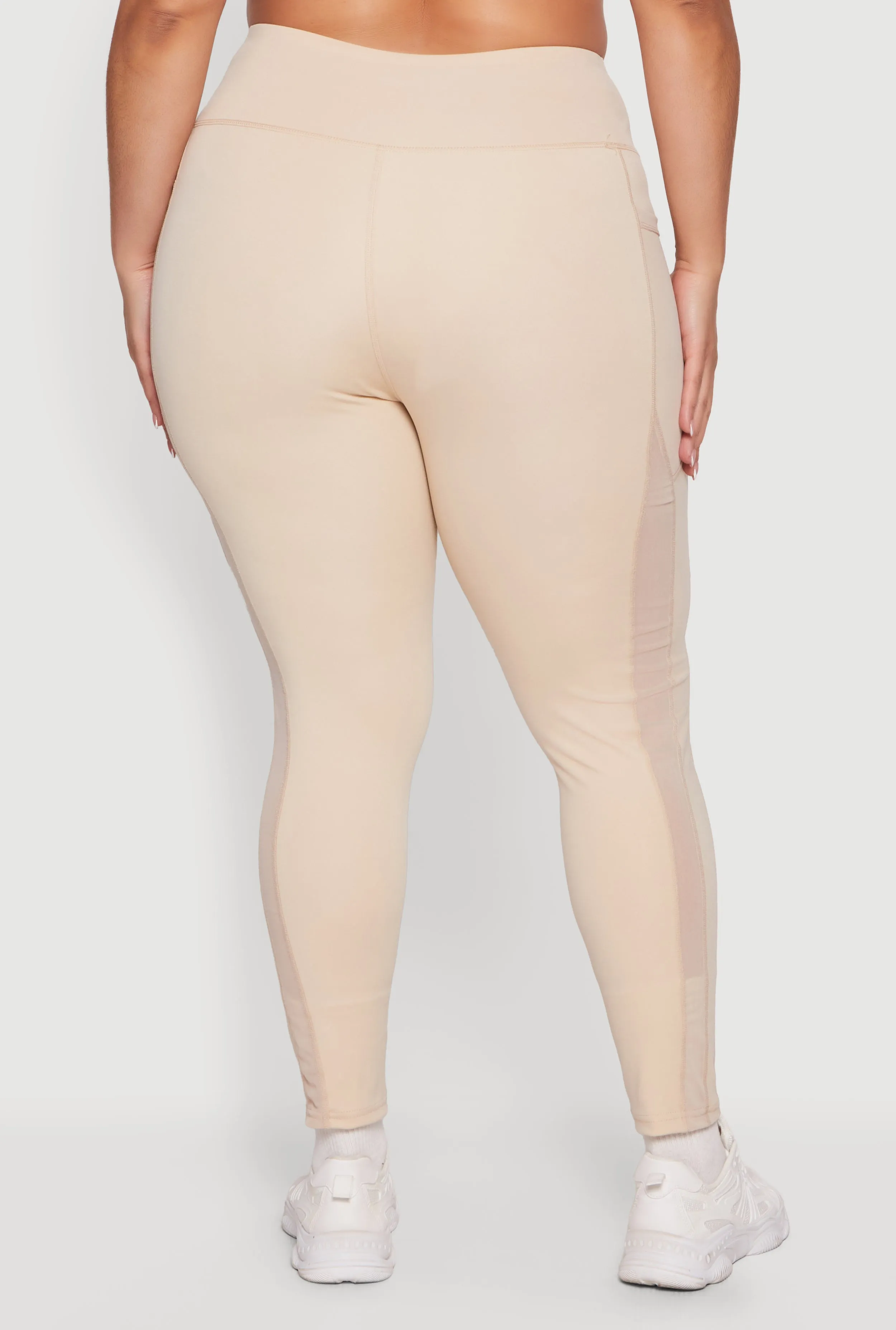 Plus Size Mesh Detail Cell Phone Pocket Leggings sold by Rainbow product image thumbnail 5