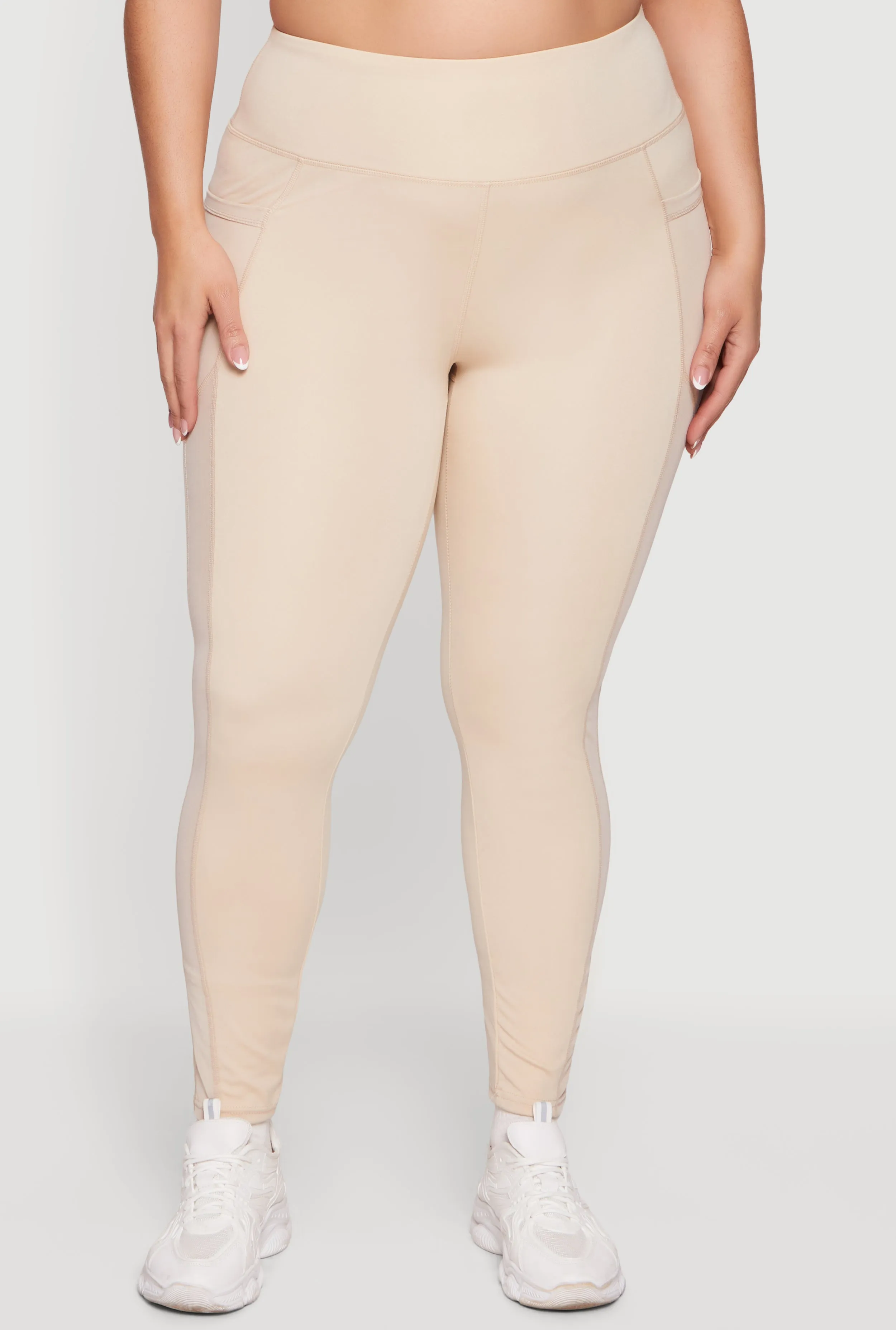 Plus Size Mesh Detail Cell Phone Pocket Leggings sold by Rainbow product image thumbnail 3