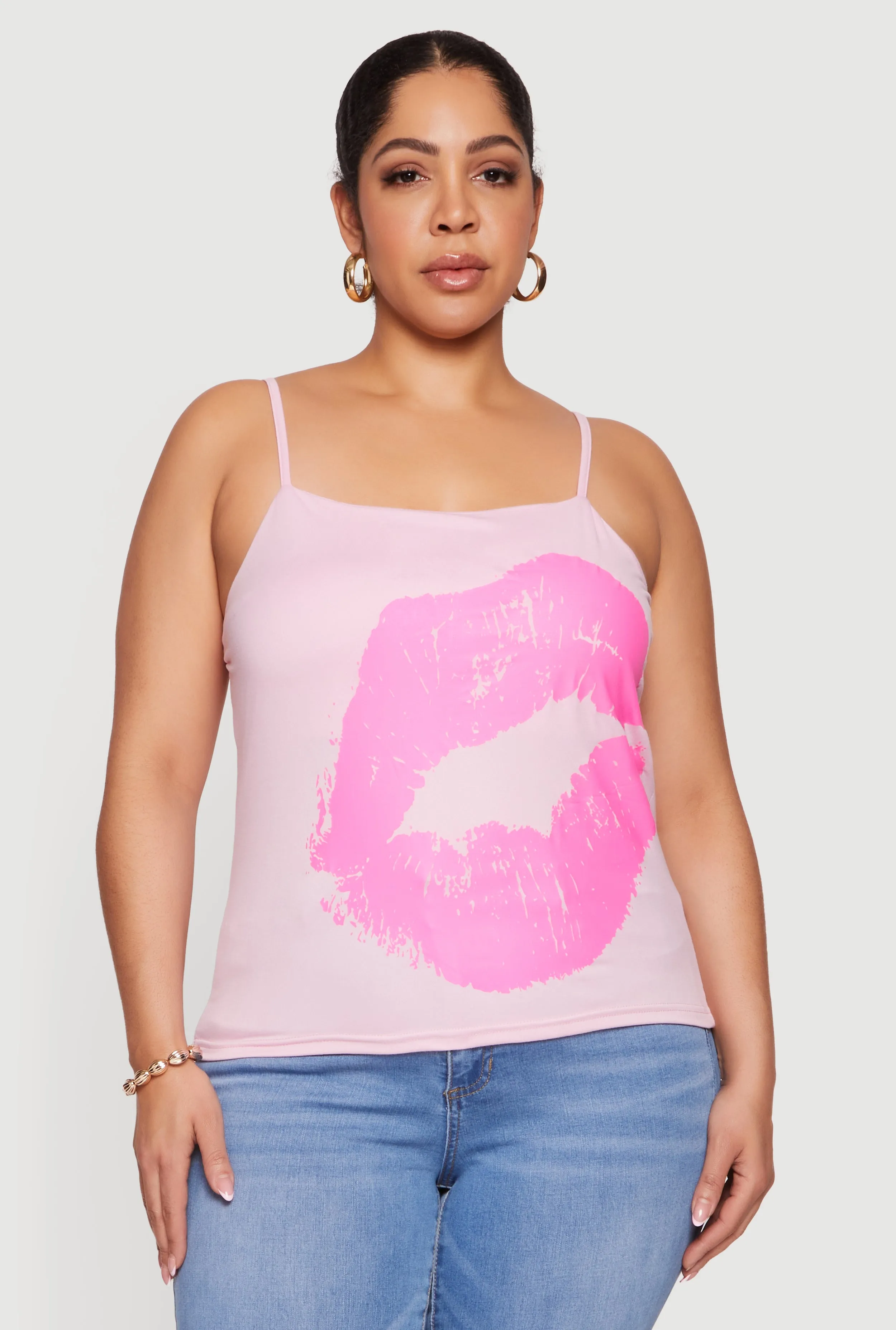 Plus Size Lip Graphic Square Neck Cami sold by Rainbow product image thumbnail 2