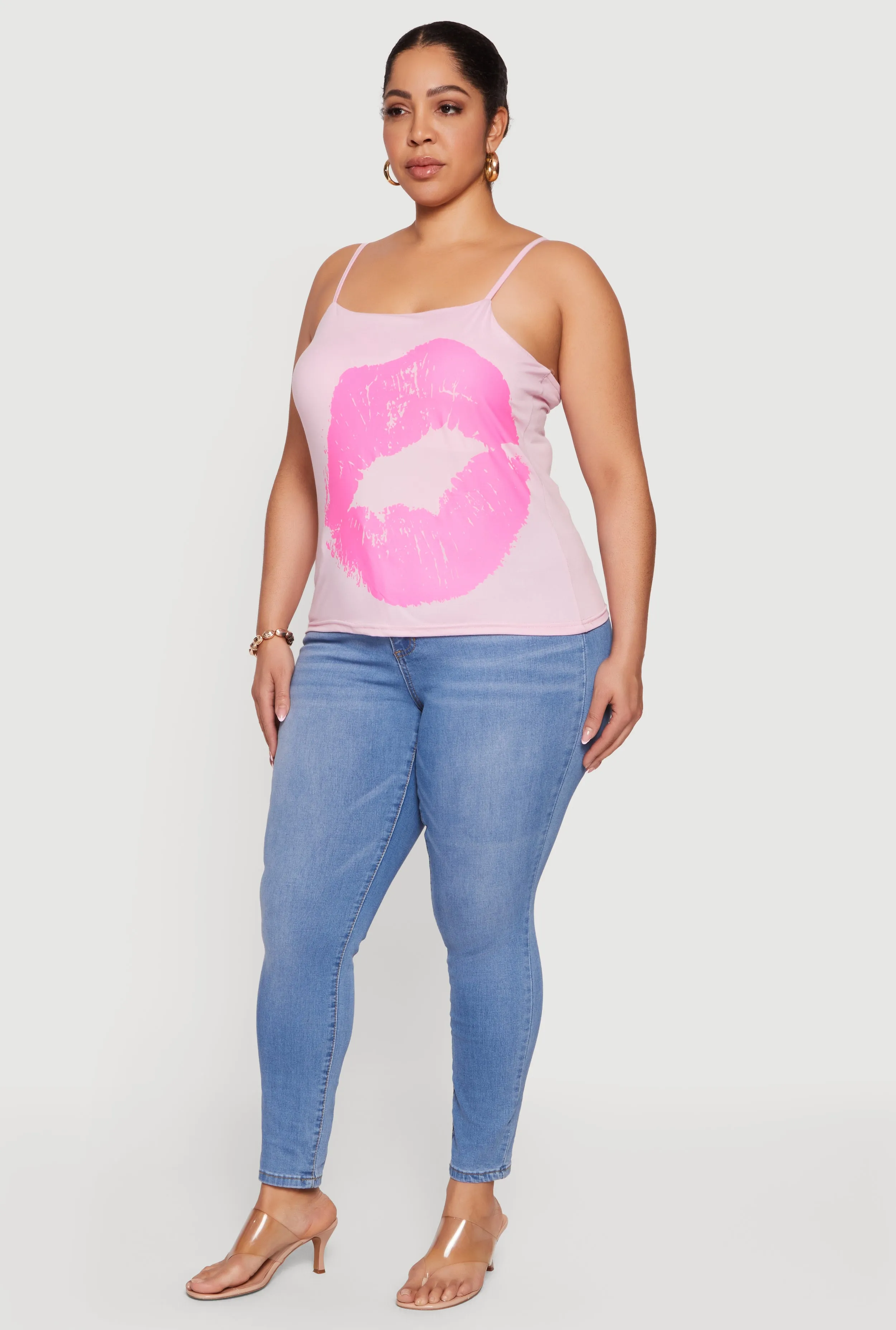 Plus Size Lip Graphic Square Neck Cami sold by Rainbow product image thumbnail 3