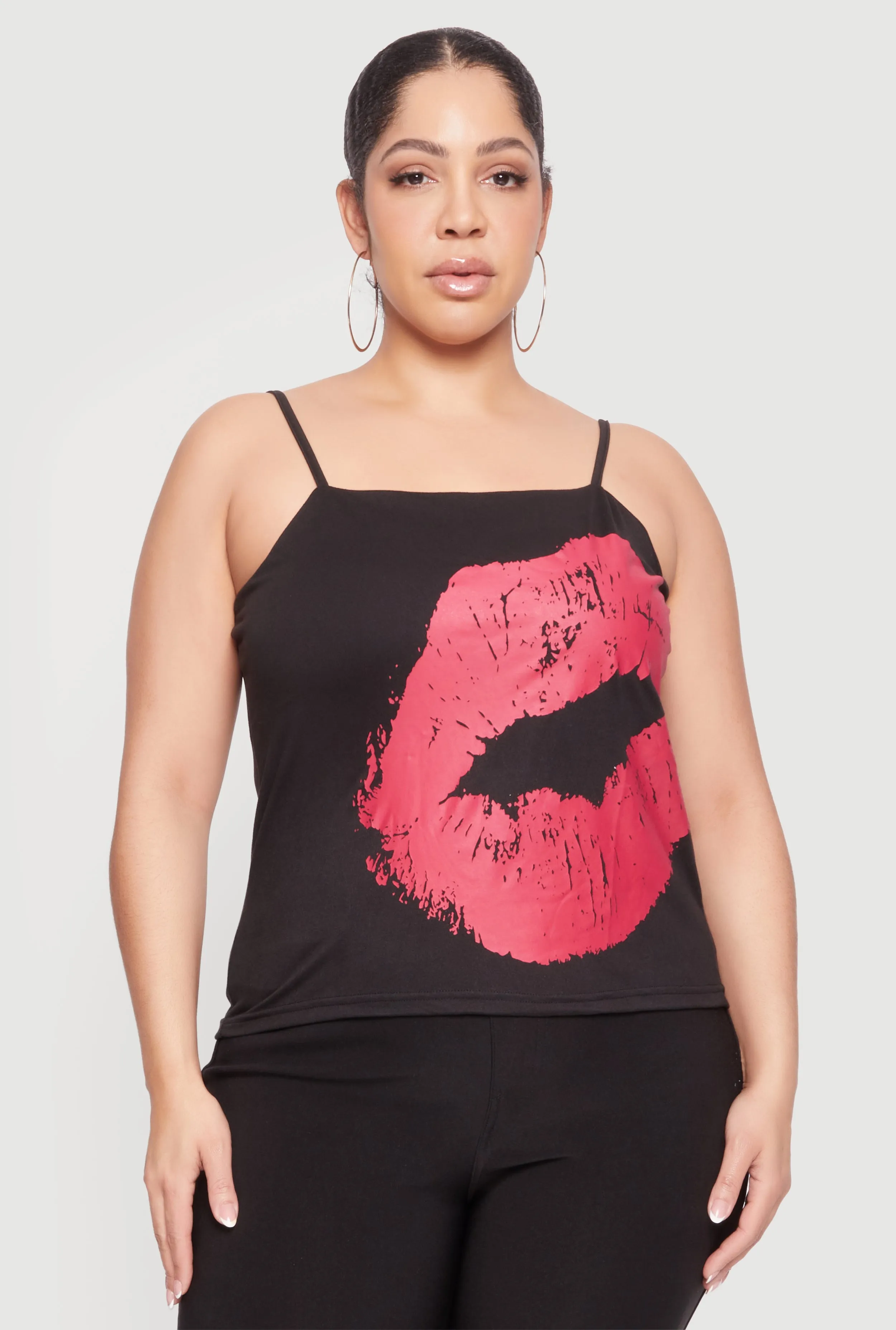 Plus Size Lip Graphic Square Neck Cami sold by Rainbow product image thumbnail 2